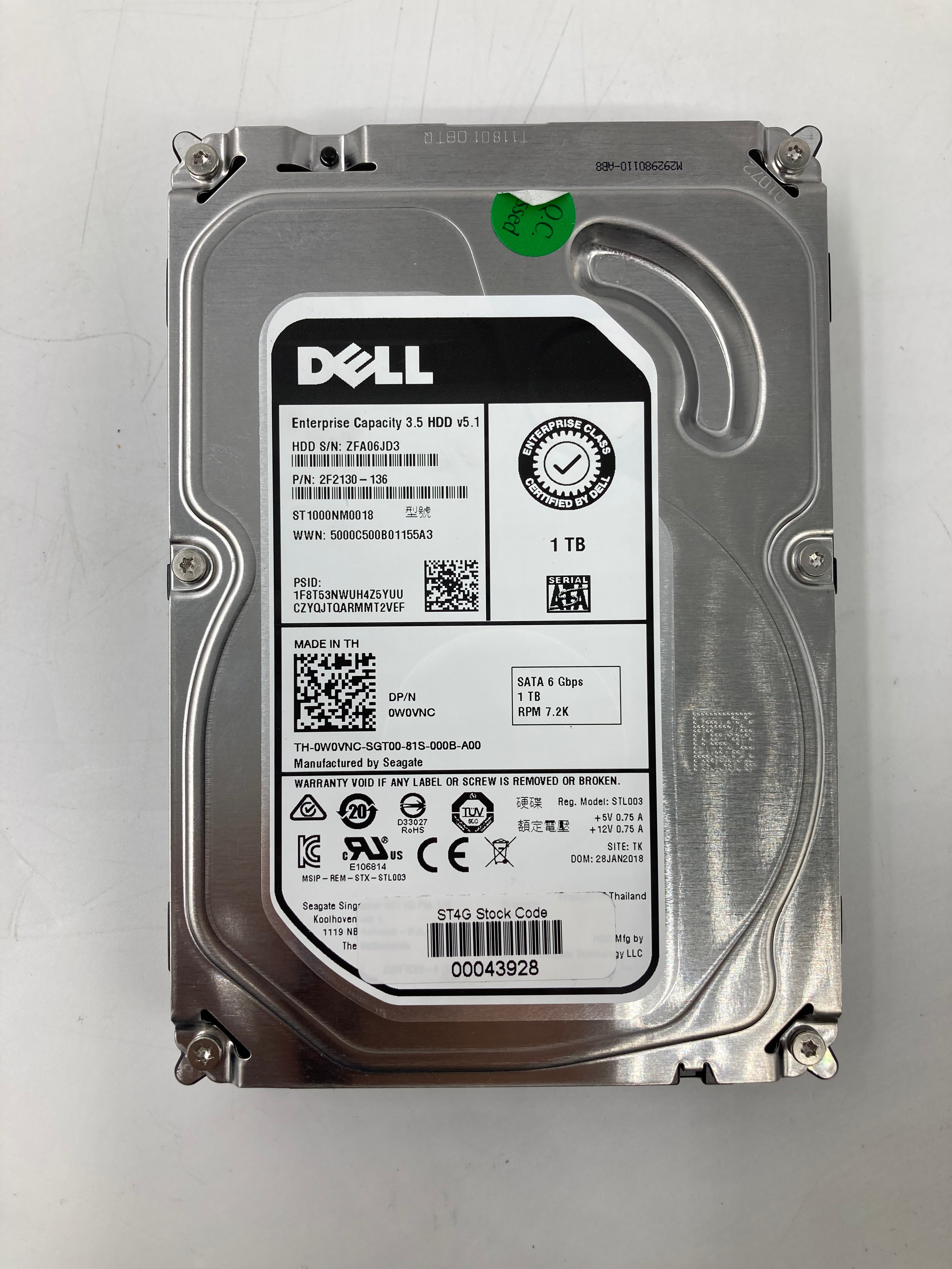 Batch of 8 3.5" SATA 1TB Hard Disk Drives - Mixed Brands