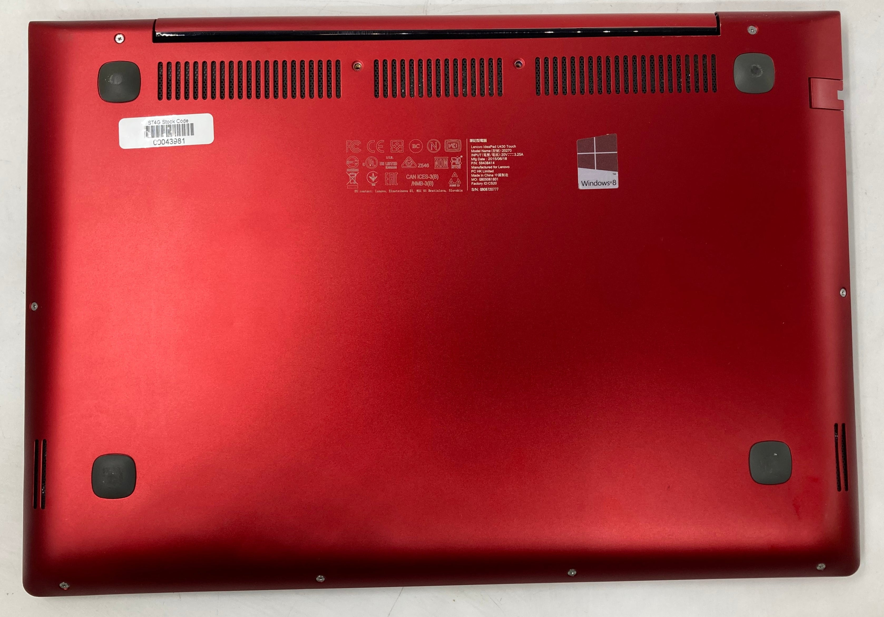 Lenovo Laptop IdeaPad U430 Touch 14" i5 4th Gen 8GB RAM No HDD *Spares*
