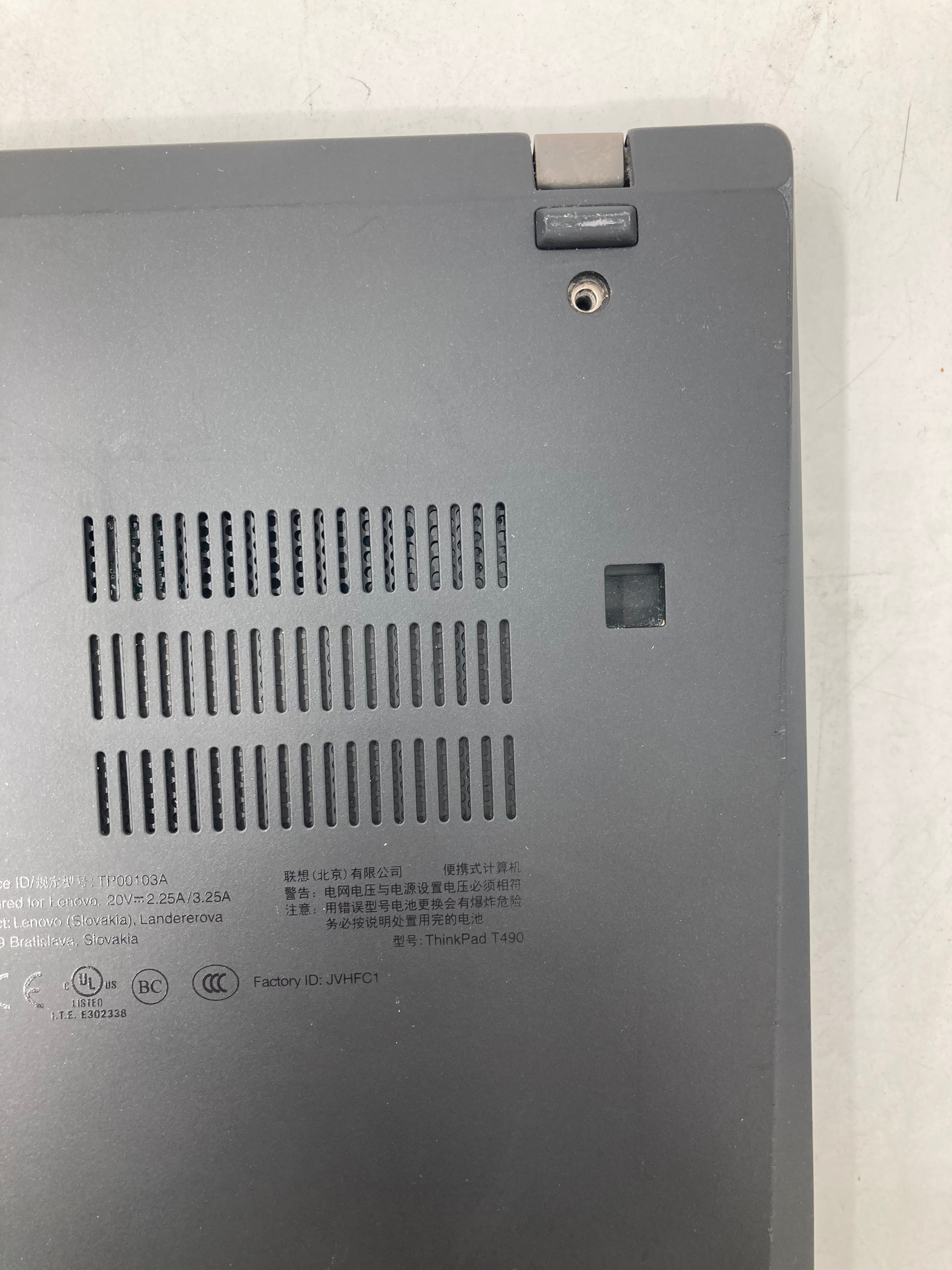 Lenovo ThinkPad T490 14" Screen i5 8th Gen No RAM No SSD No OS *Spares*