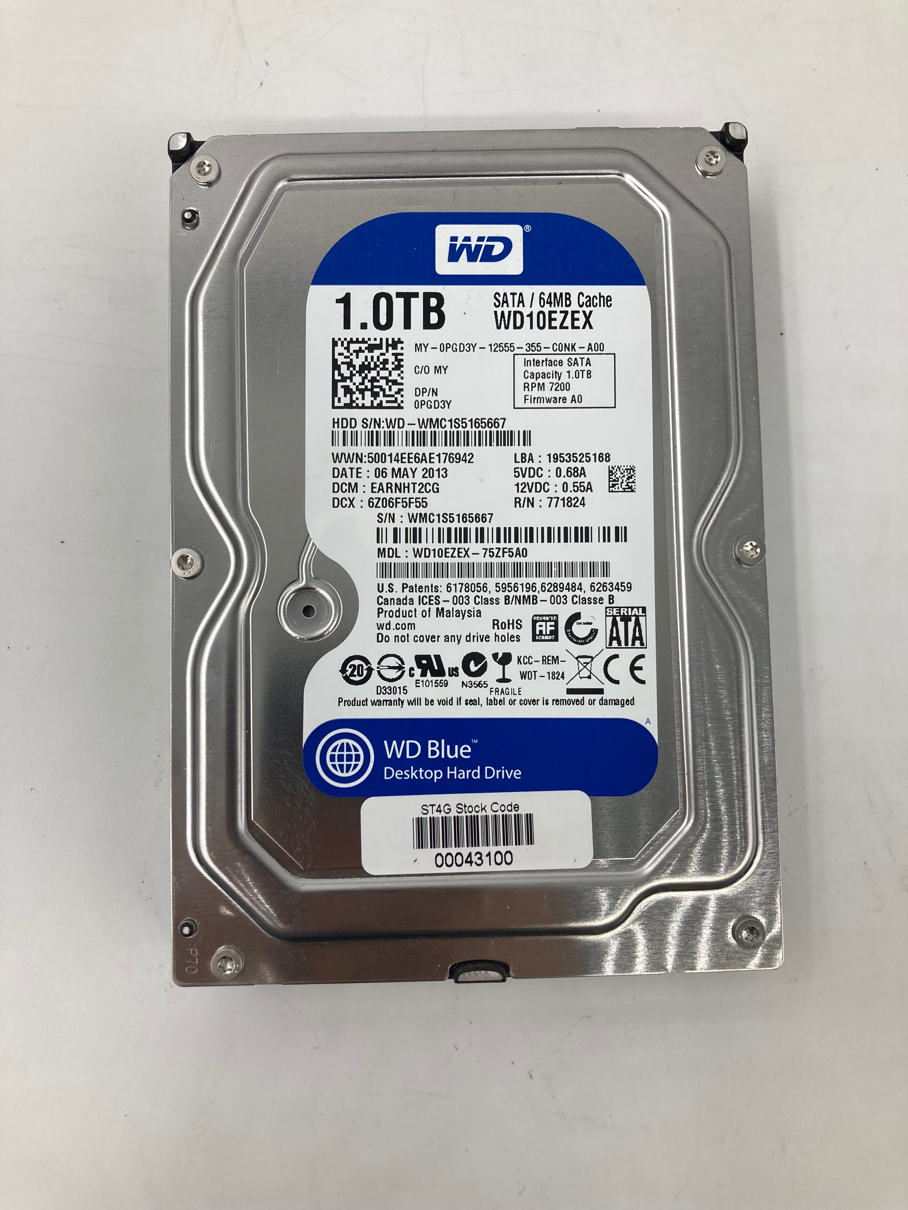 Batch of 4 1TB 3.5" SATA Hard Disk Drives - Mixed Brands