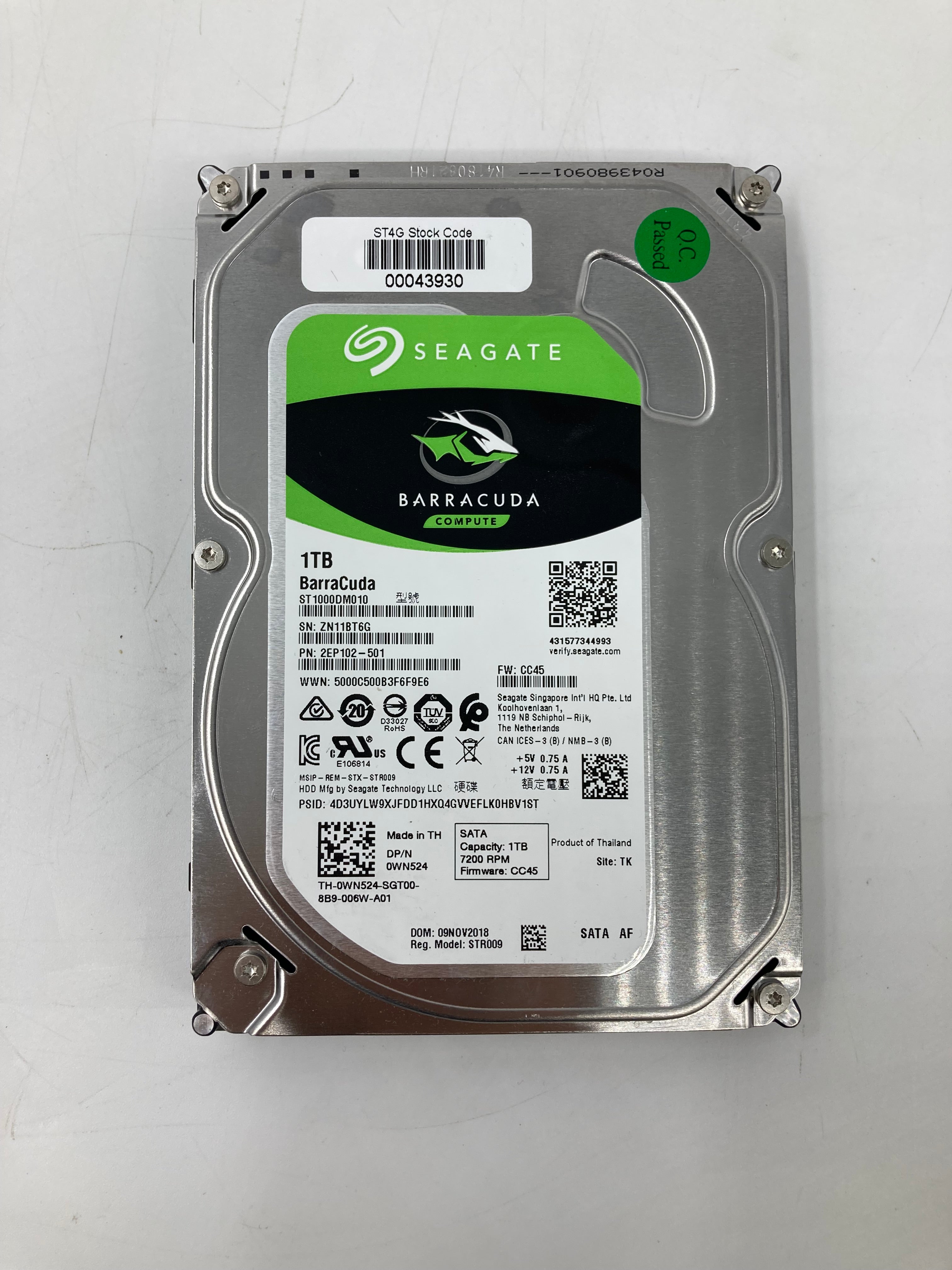 Batch of 8 3.5" SATA 1TB Hard Disk Drives - Mixed Brands