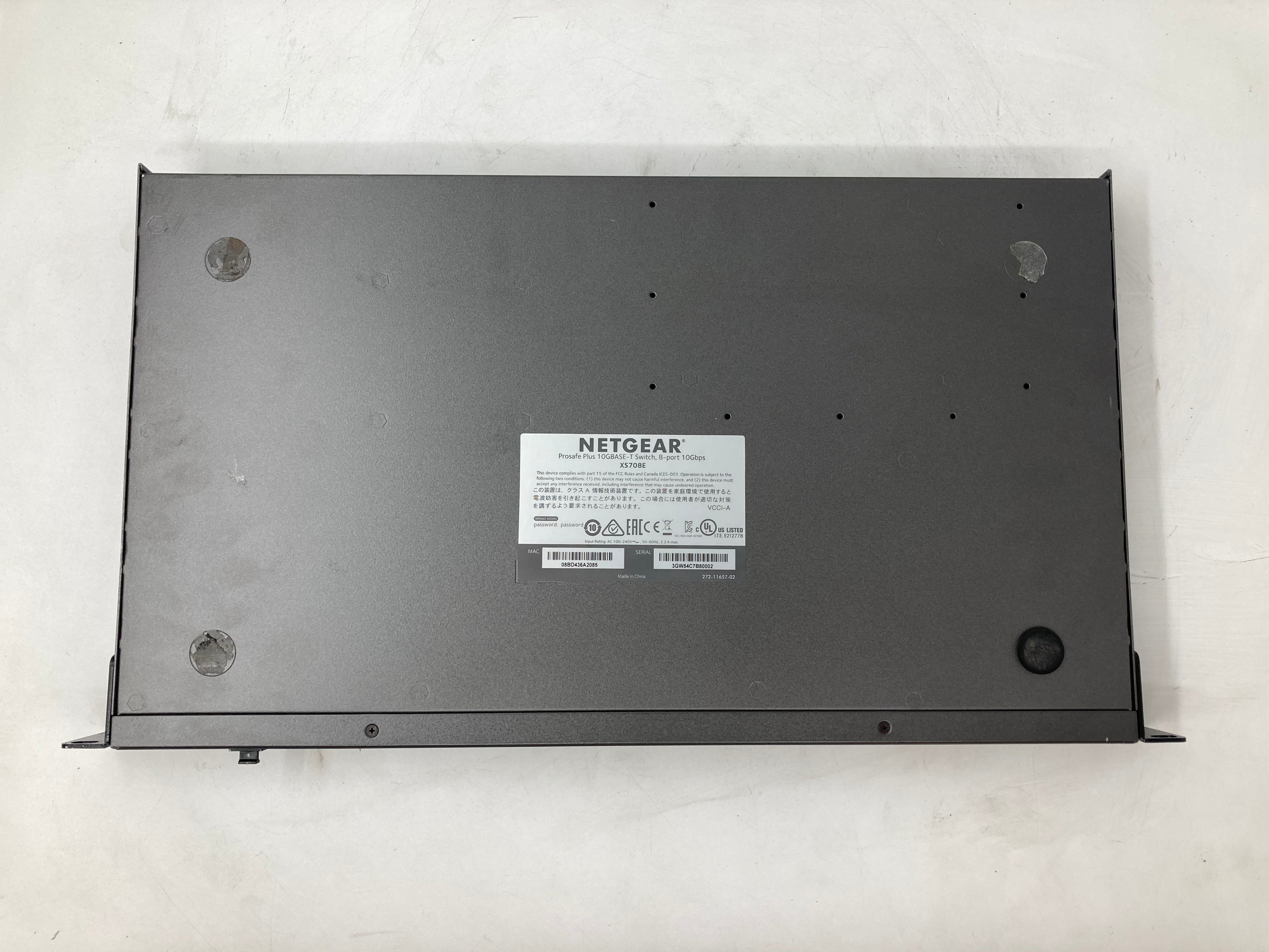Netgear ProSafe Plus 10GBase-T Switch 8-Port 10Gbps XS708E