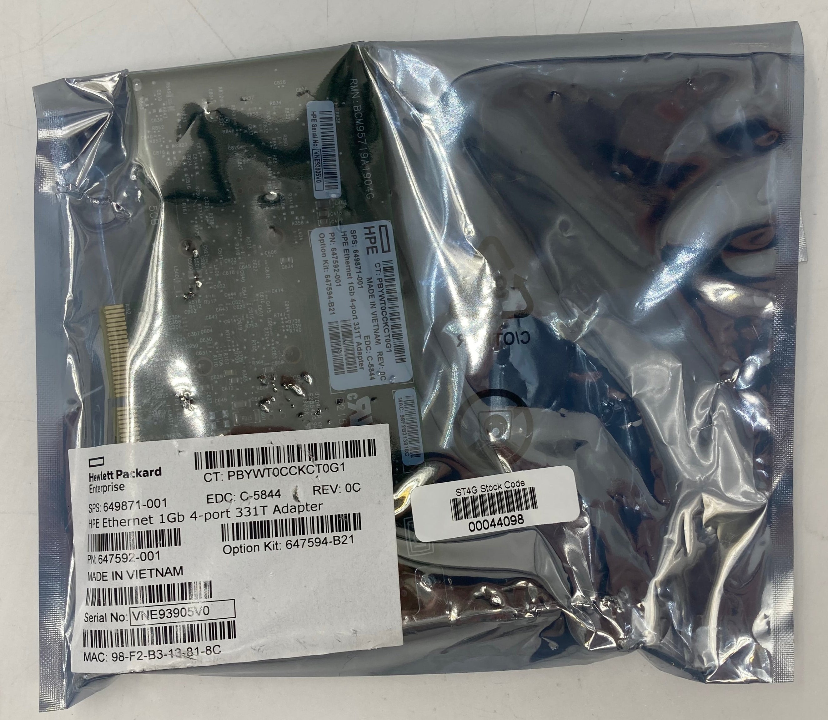 New Unopened HPE Ethernet 1Gb 4-Port 331T Adapter Batch of 4
