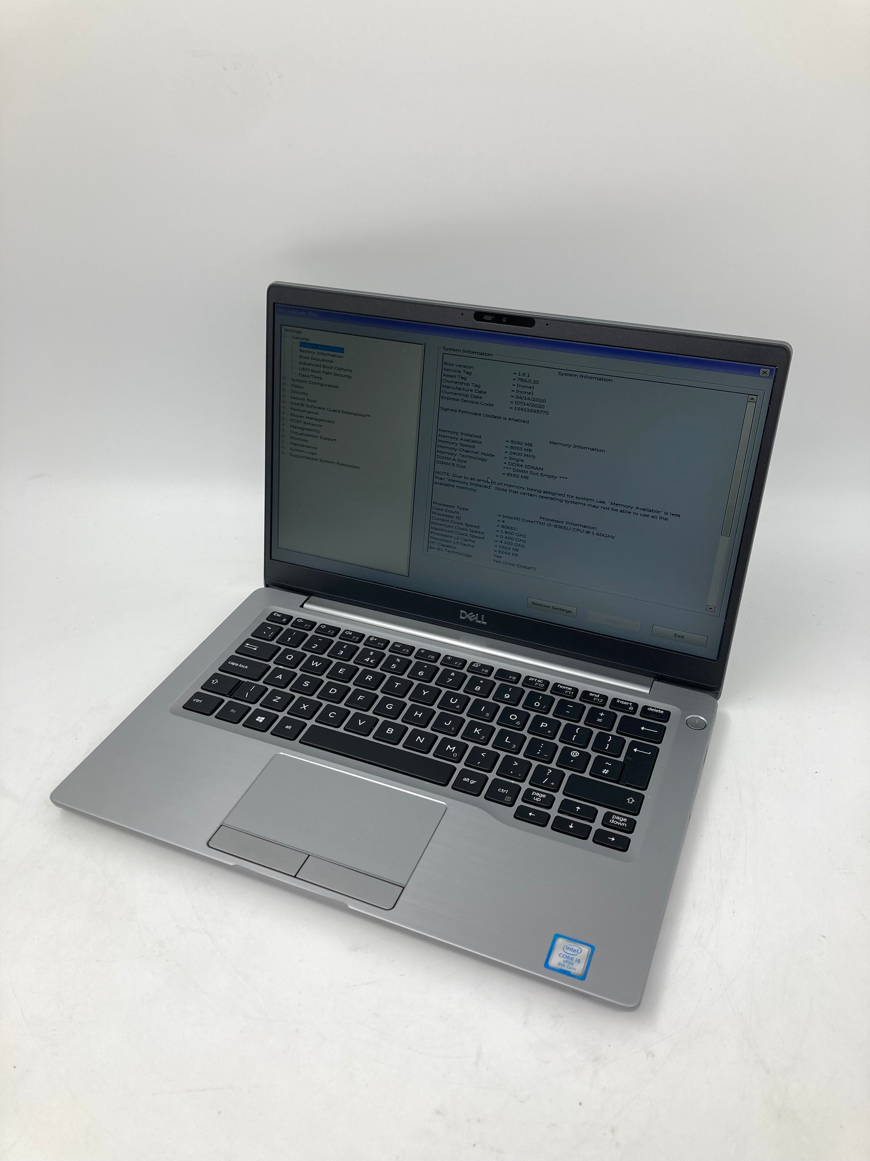 Dell Laptop Latitude 7300 13" i5 8th Gen 8GB RAM 256GB SSD No OS
