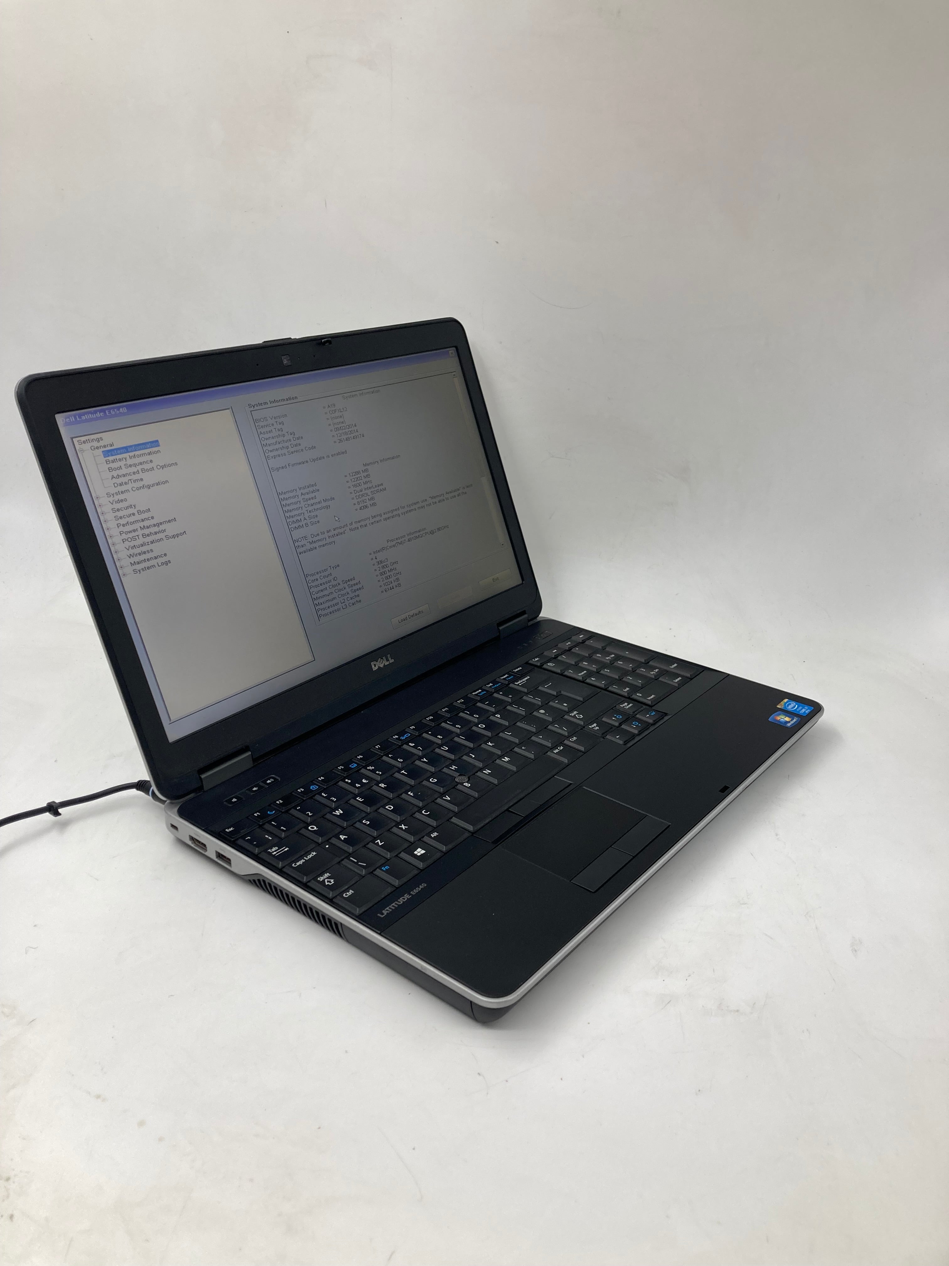 Dell Laptop Latitude E6540 15.6" Screen i7 4th Gen 12GB Ram No Storage No OS