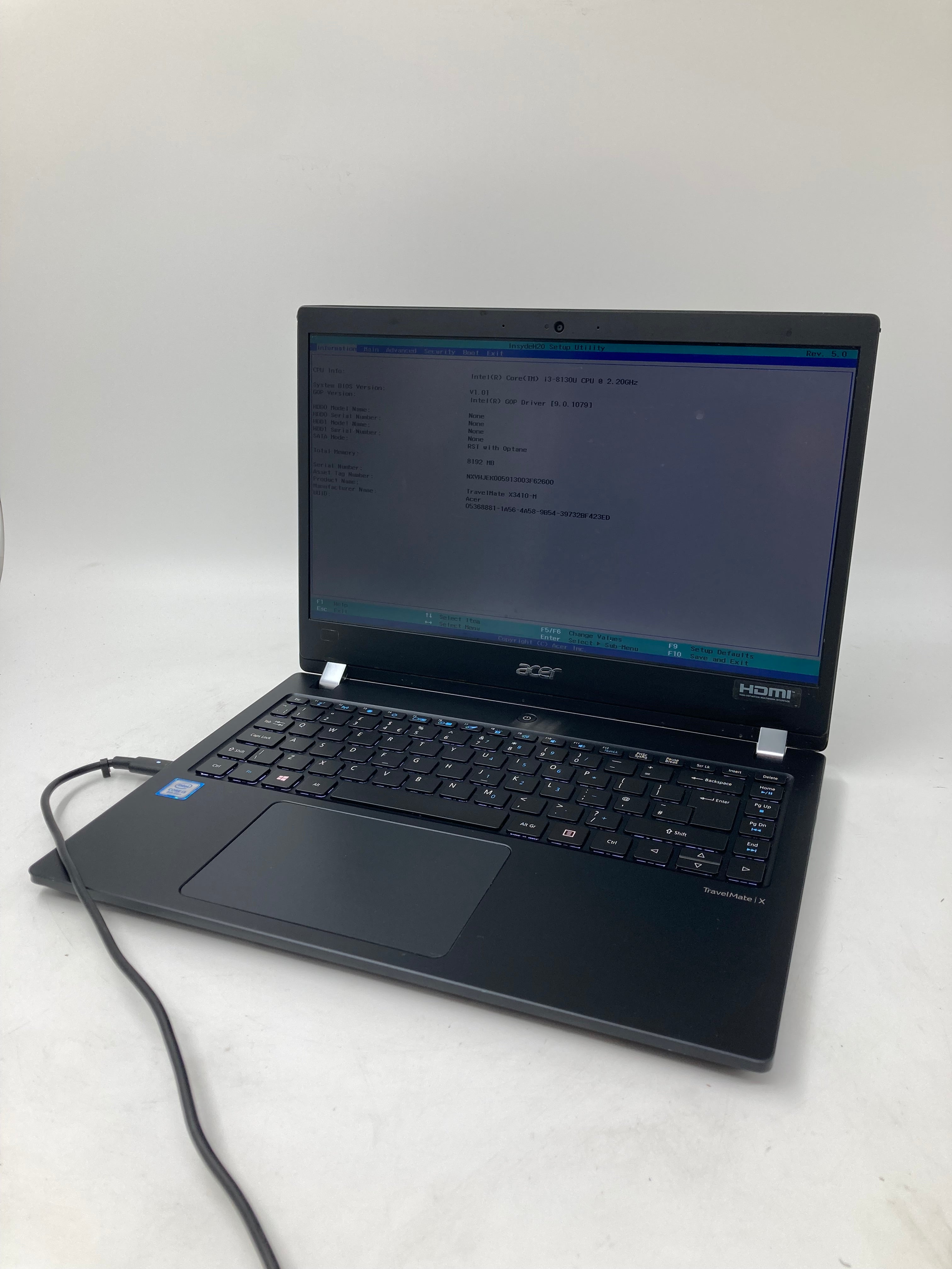 Acer Laptop TravelMate X3410-M 14" i3 8th Gen 8GB No HDD No OS