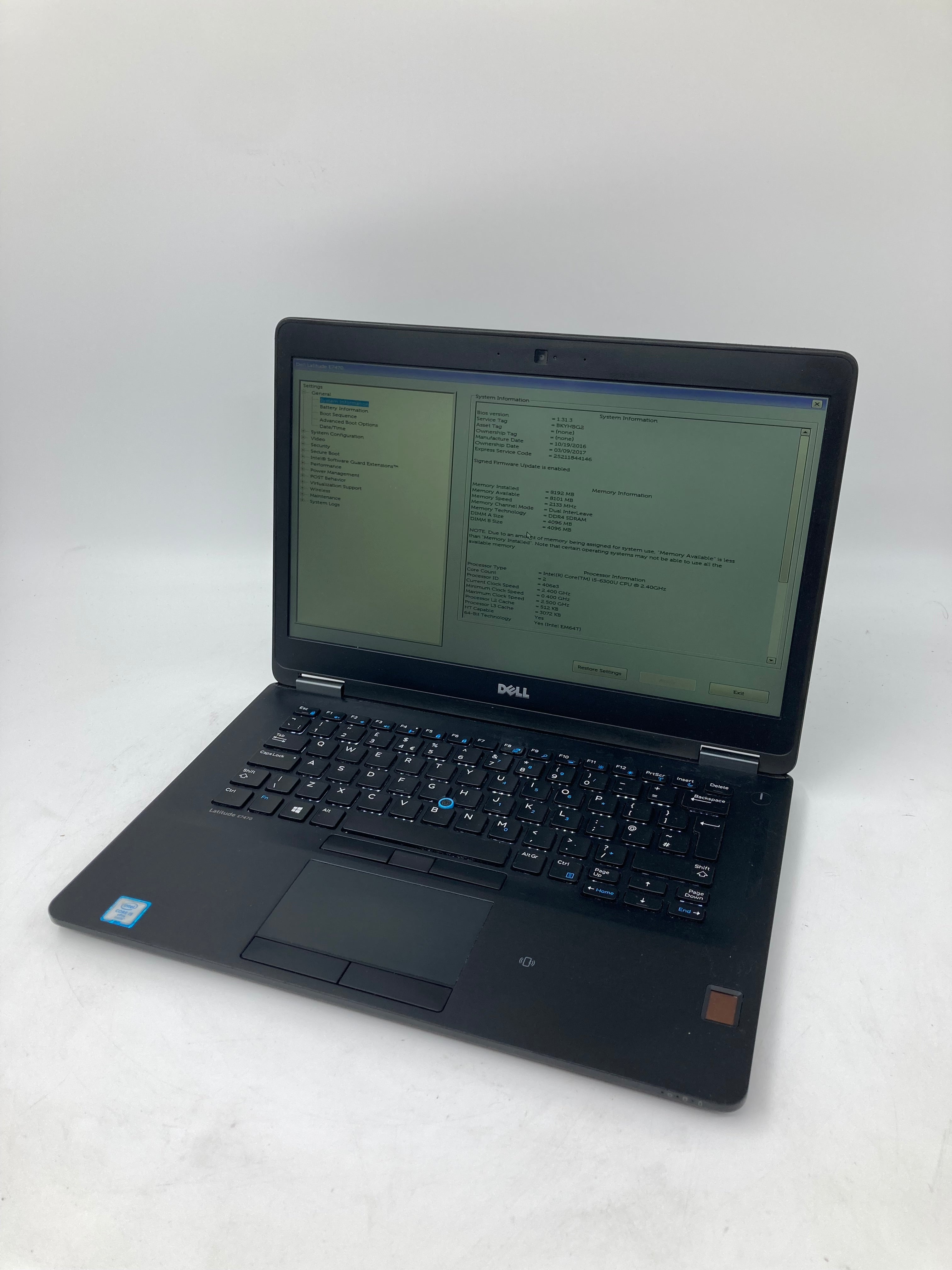 Dell Laptop Latitude E7470 14" i5 6th Gen 8GB RAM 256GB SSD No OS