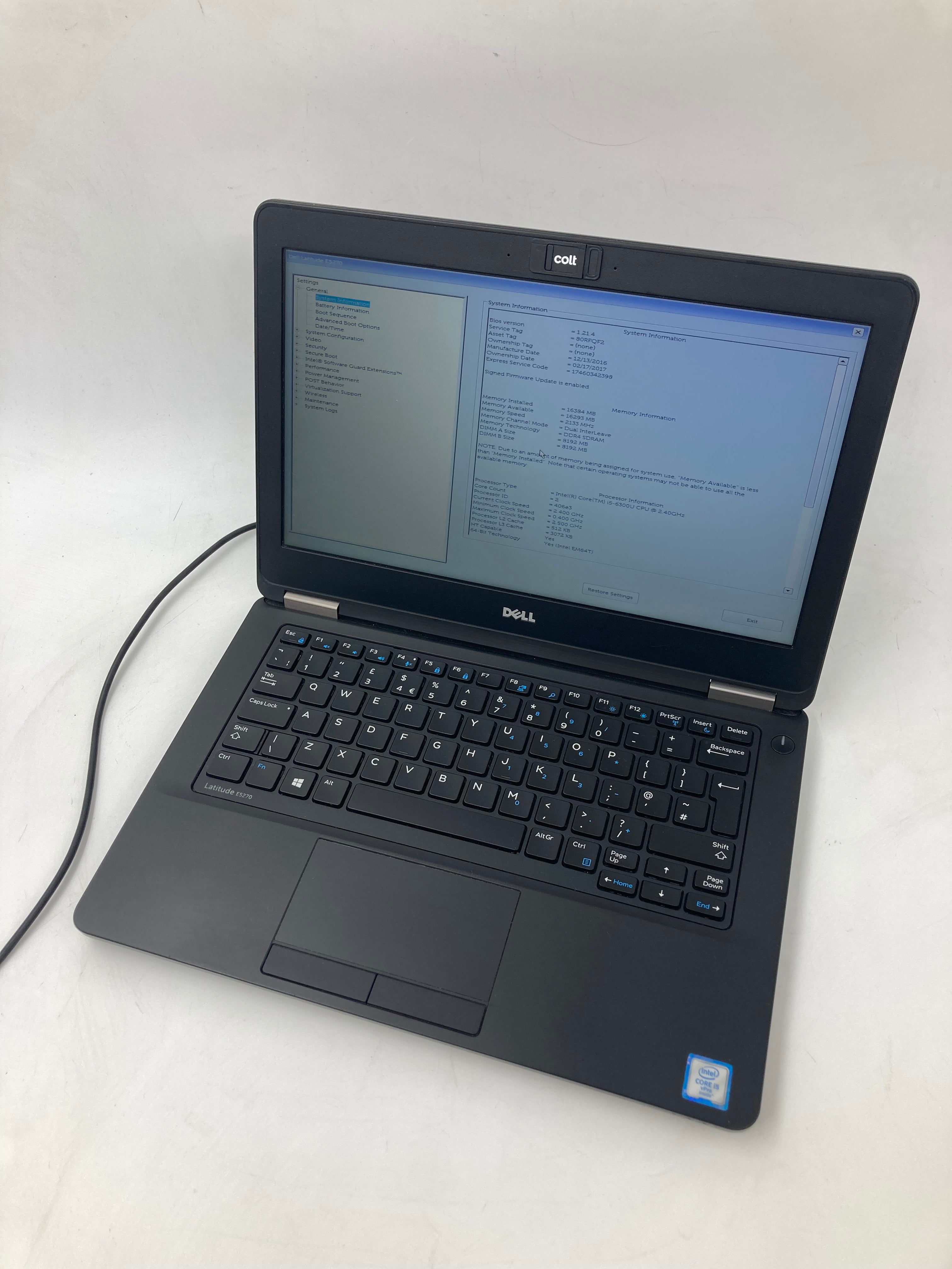 Dell Laptop Latitude E5270 12.5" i5-6300U 16GB RAM No SSD No OS #1