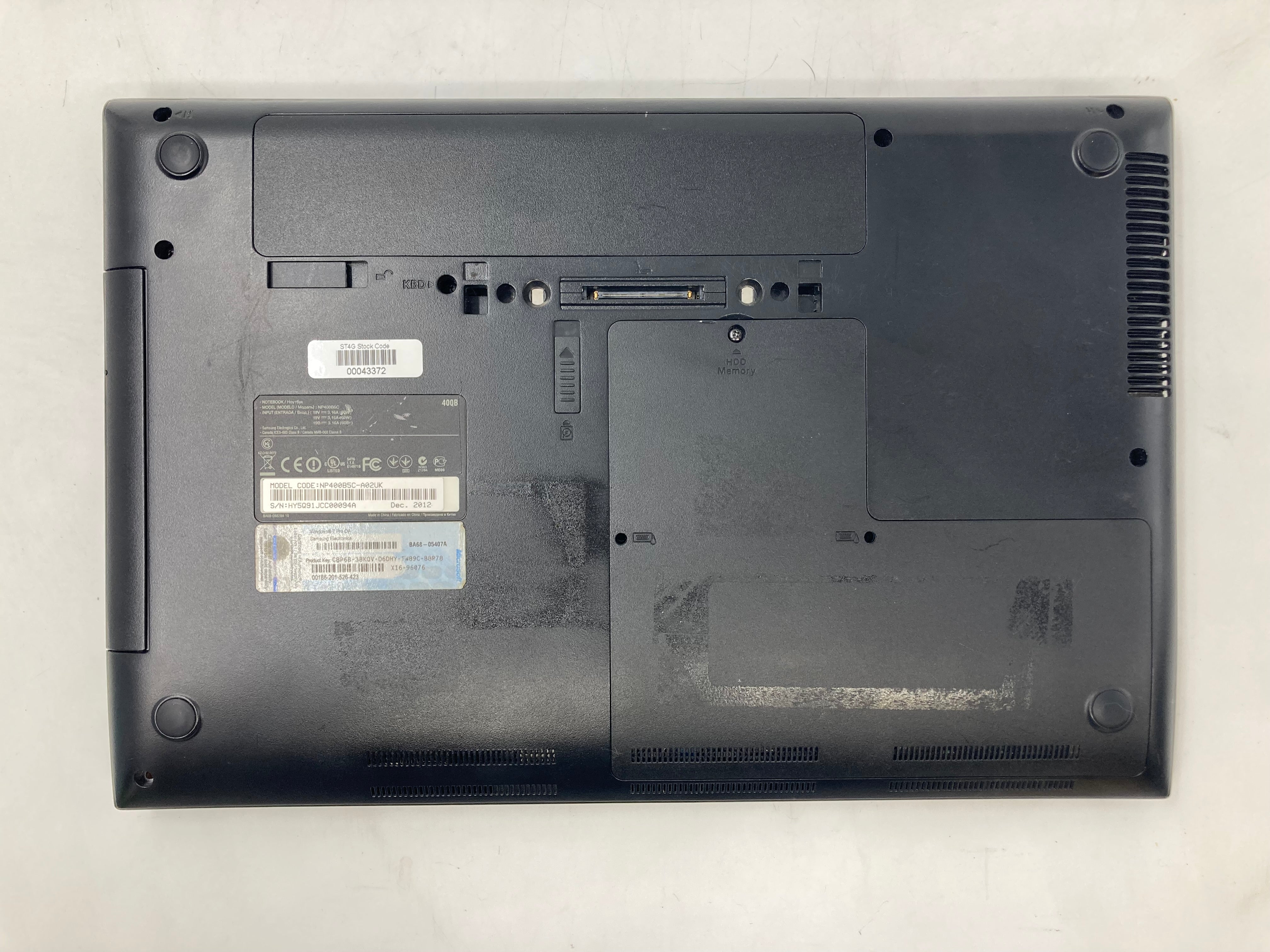 Samsung Laptop NP400B5C NoteBook 400B 15.6" i5 3rd Gen 4GB RAM No HDD *Spares*