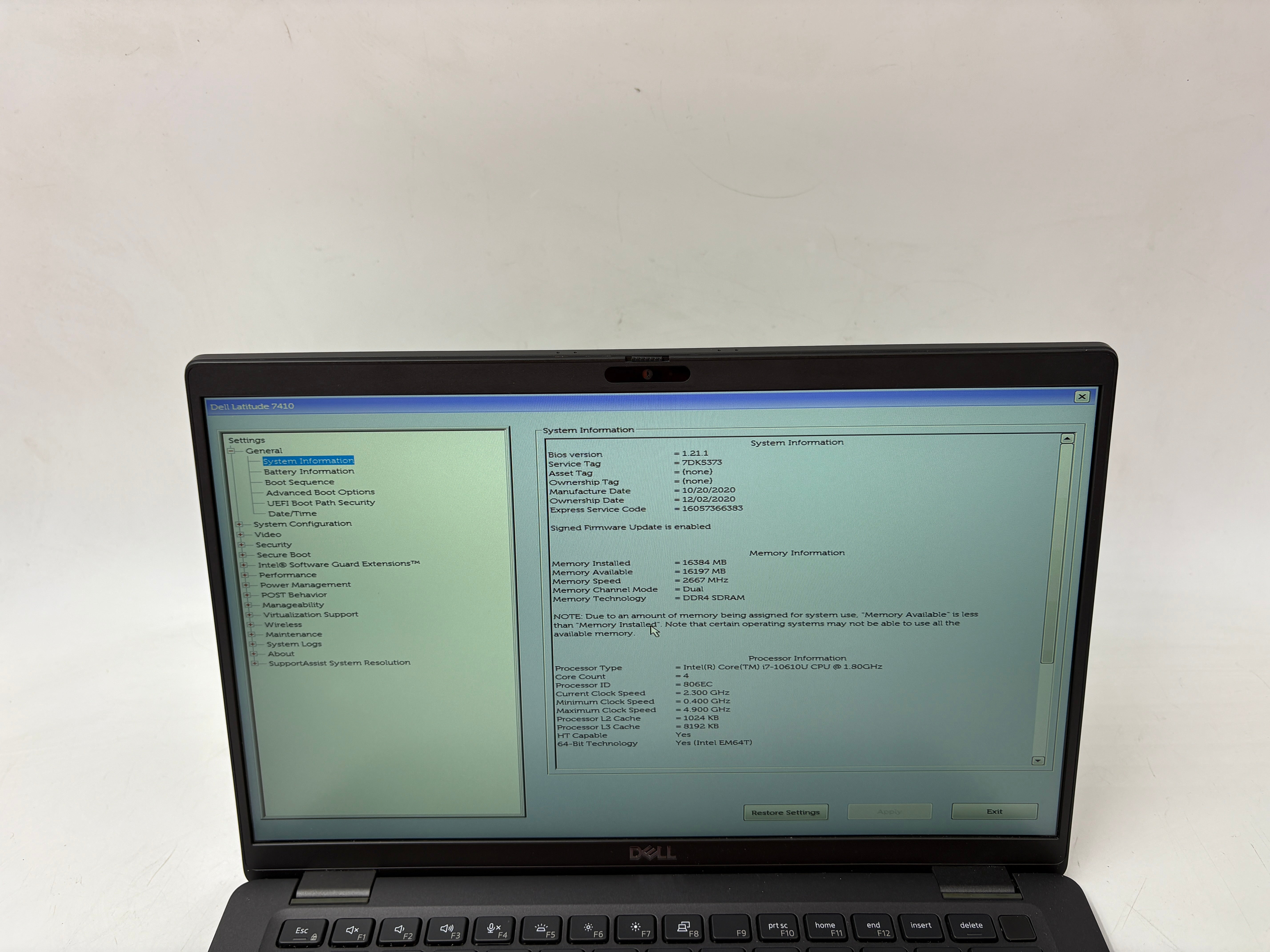 Dell Laptop Latitude 7410 14" Screen i7 10th Gen 16GB RAM 512GB SSD W11