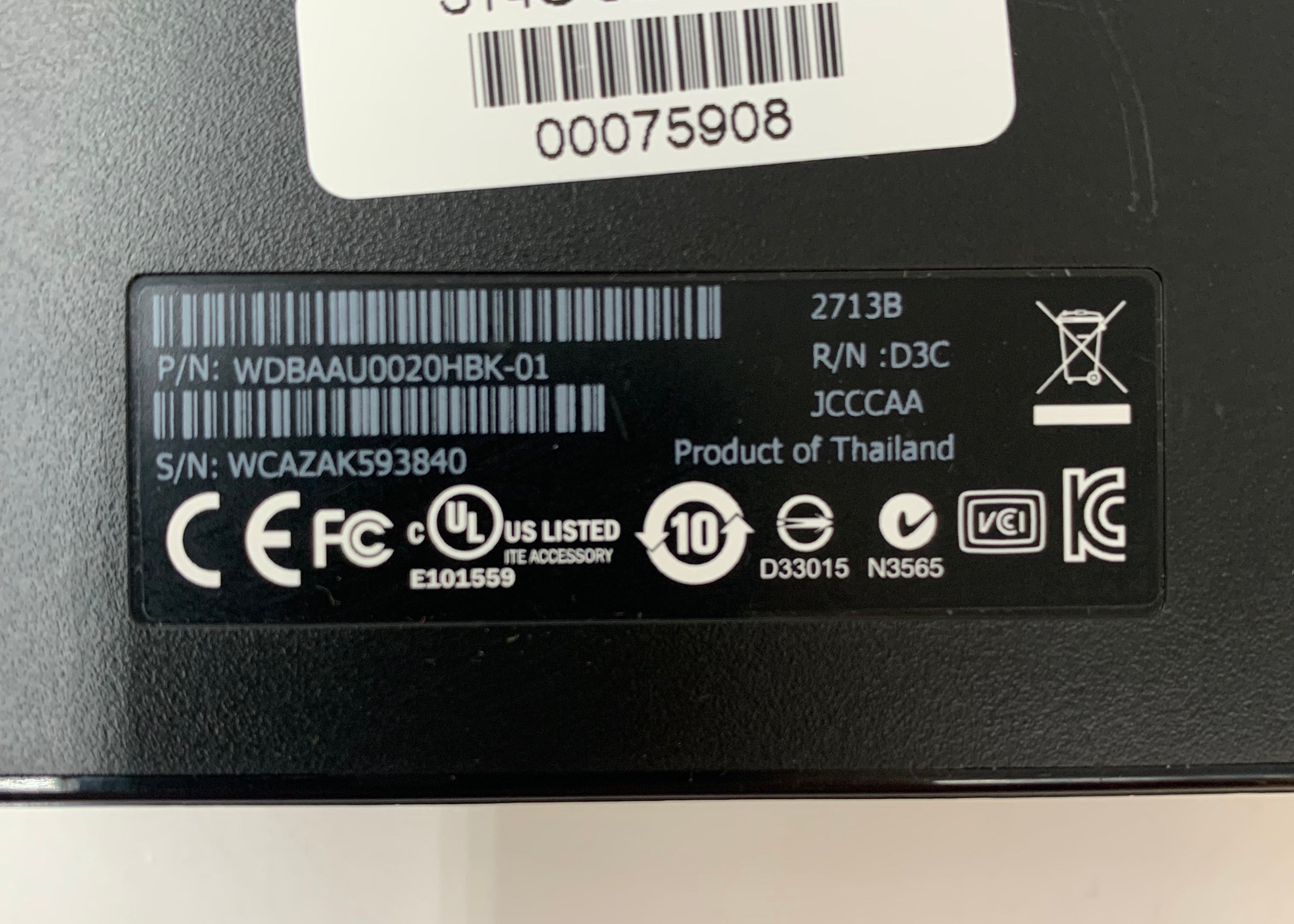 Western Digital External HDD | 2TB | SATA | 3.5 inch | 7200 RPM | 480 Mbps