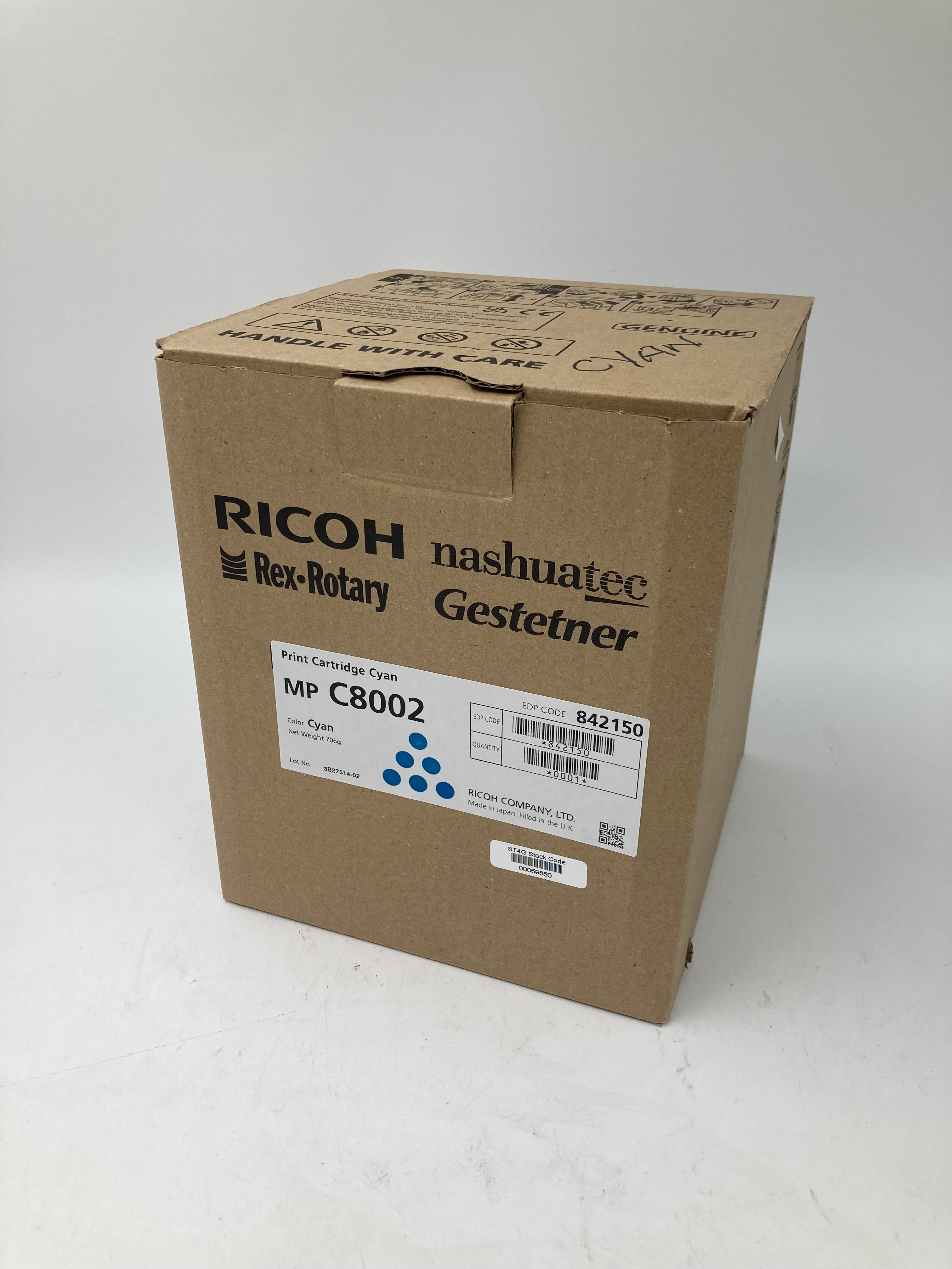 Ricoh Print Cartridge MP C8002 Cyan Genuine Ink Cartridge