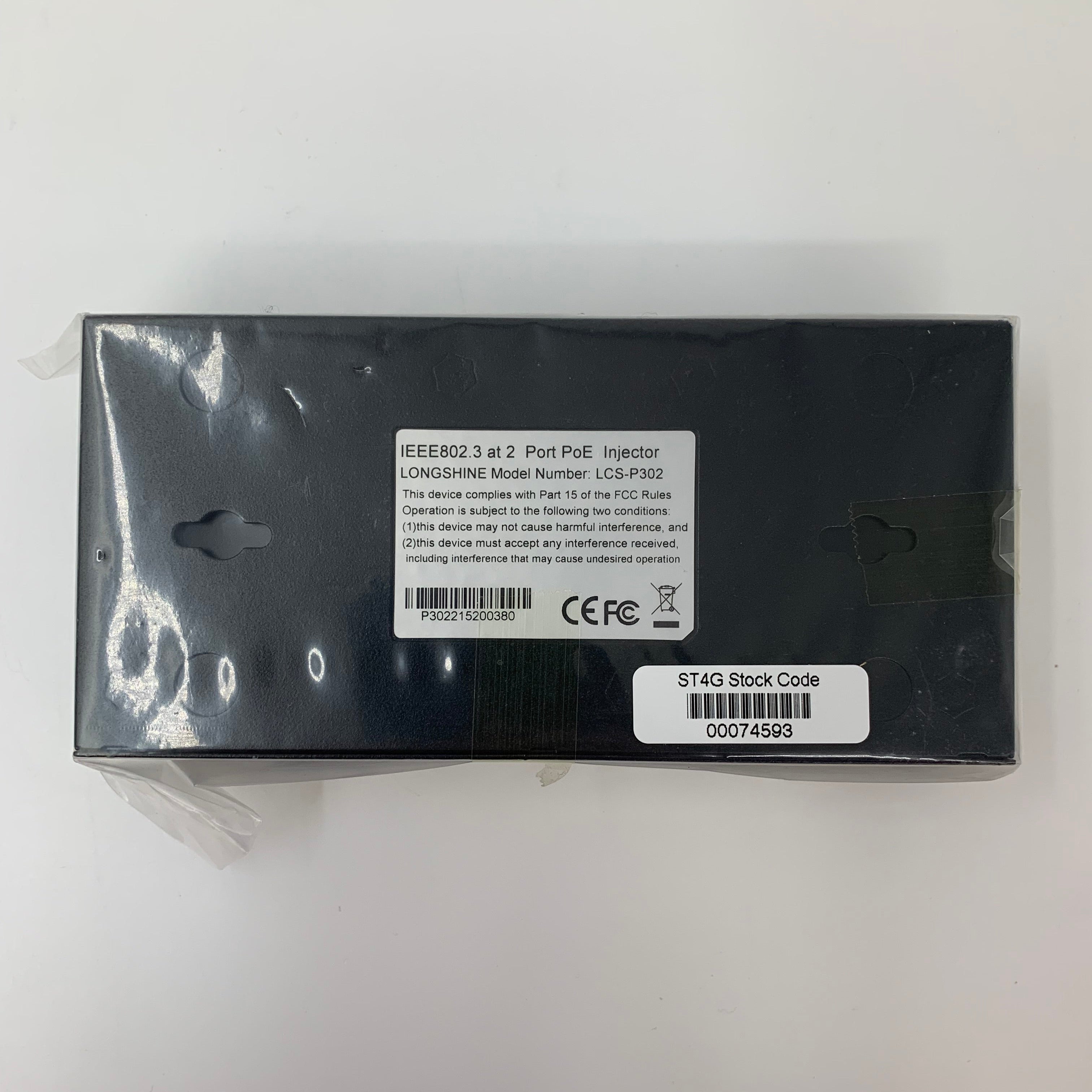 LongShine LCS-P302 Gigabit PoE Injector IEEE 802.3af/at Ethernet Power Adapter - Sealed