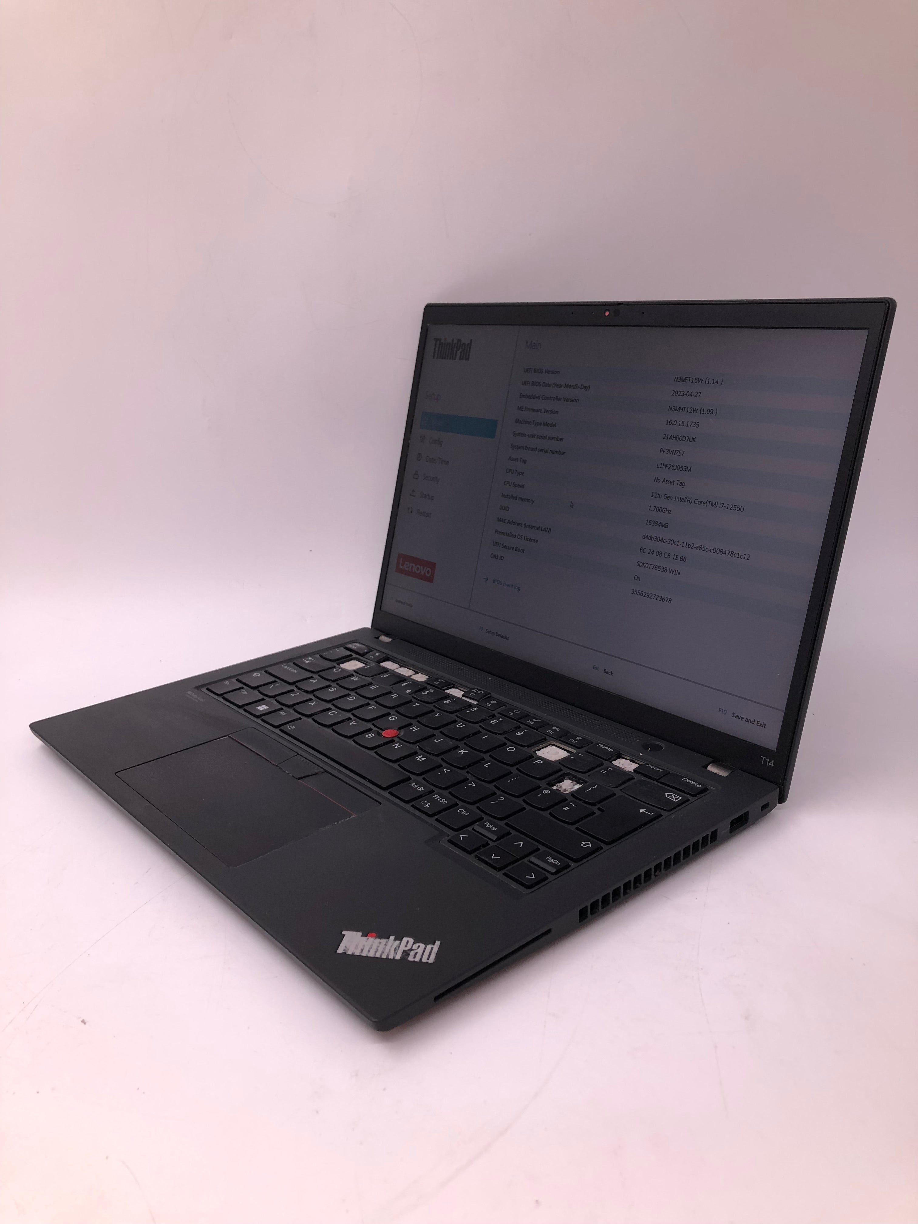 Lenovo ThinkPad T14 Spares: i7 12th Gen CPU, 16GB RAM, 14" Screen (No SSD/No OS)