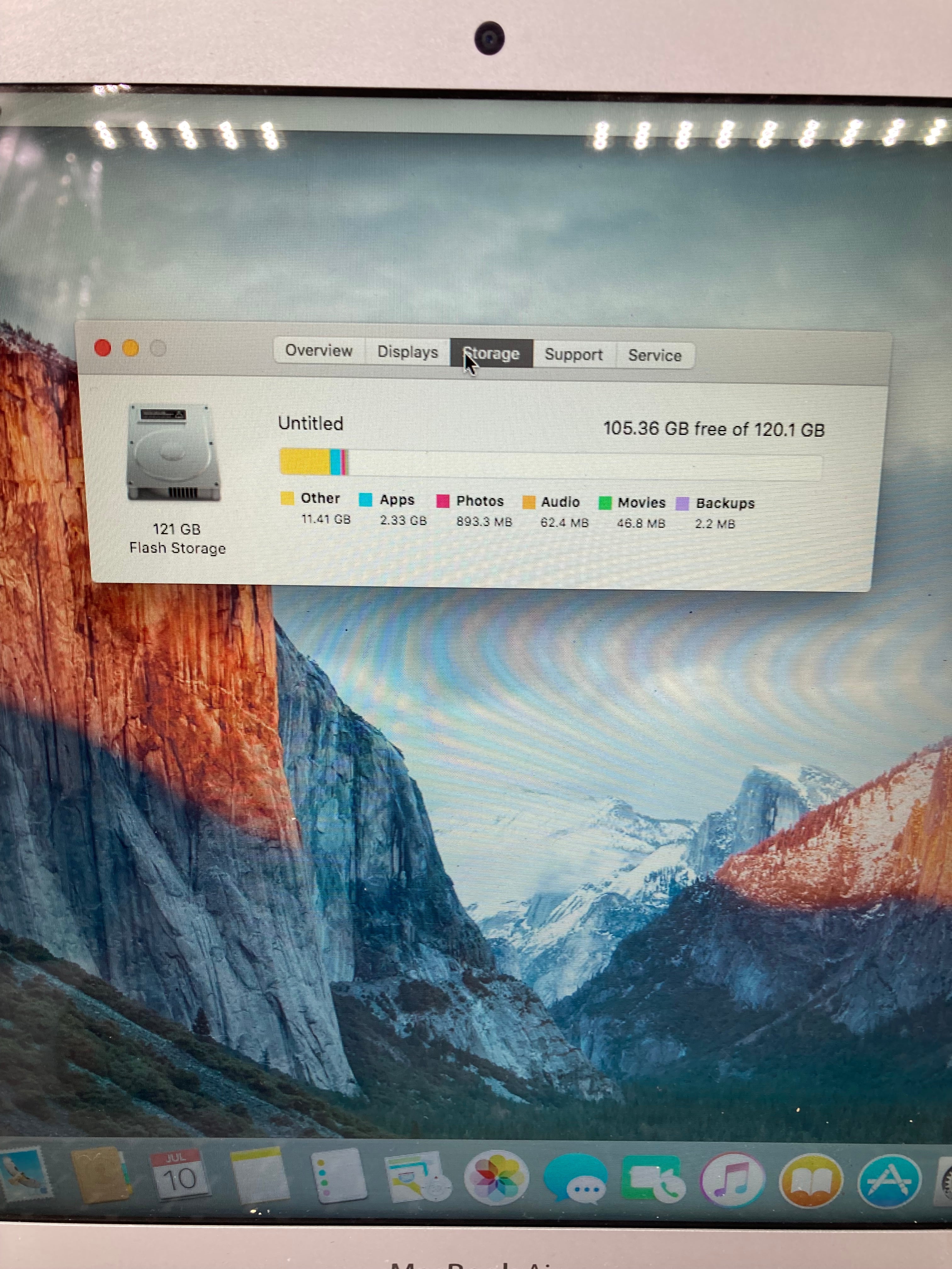 Apple MacBook Air 2013 13.3" A1466 EMC 2632 i5 8GB RAM 128GB SSD OS El Capitan