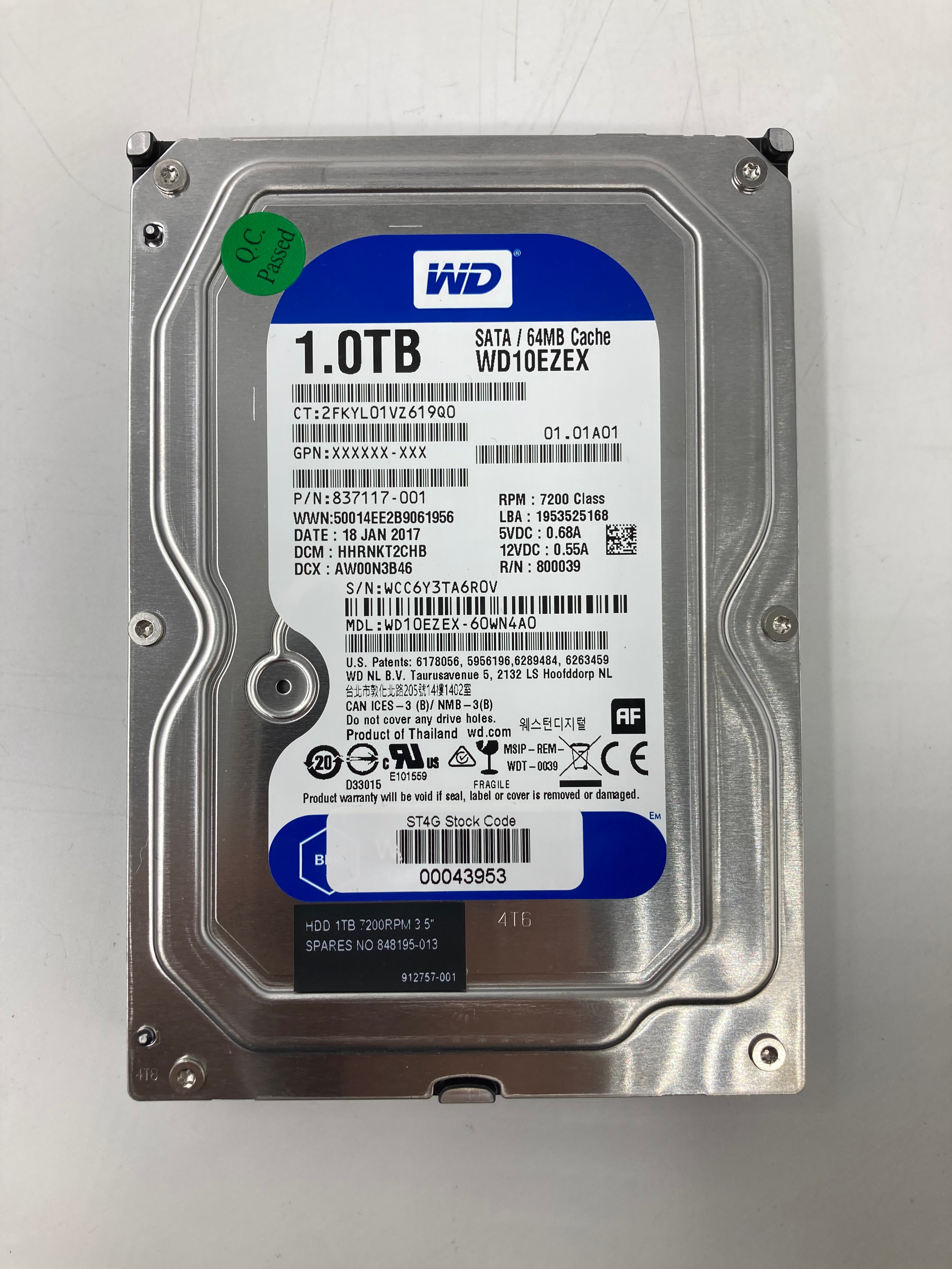 Batch of 8 3.5" SATA 1TB Hard Disk Drives - Mixed Brands