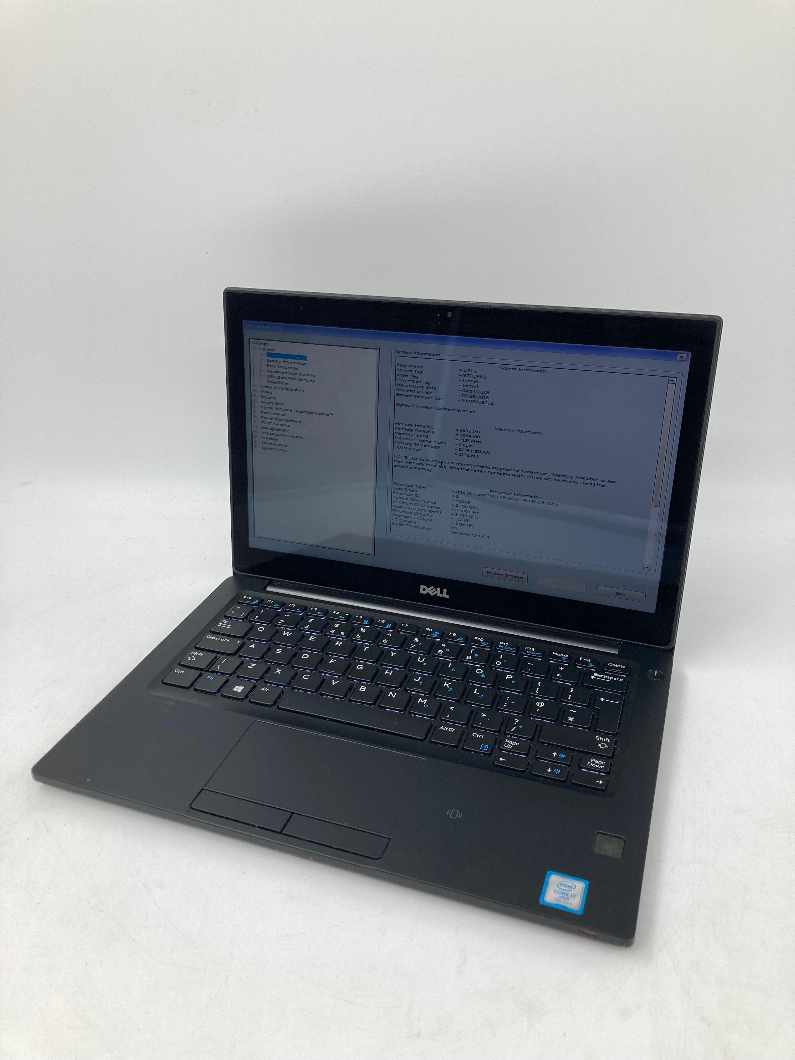 Dell Laptop Latitude 7280 12" i7 7th Gen 8GB RAM No HDD No OS *Spares*