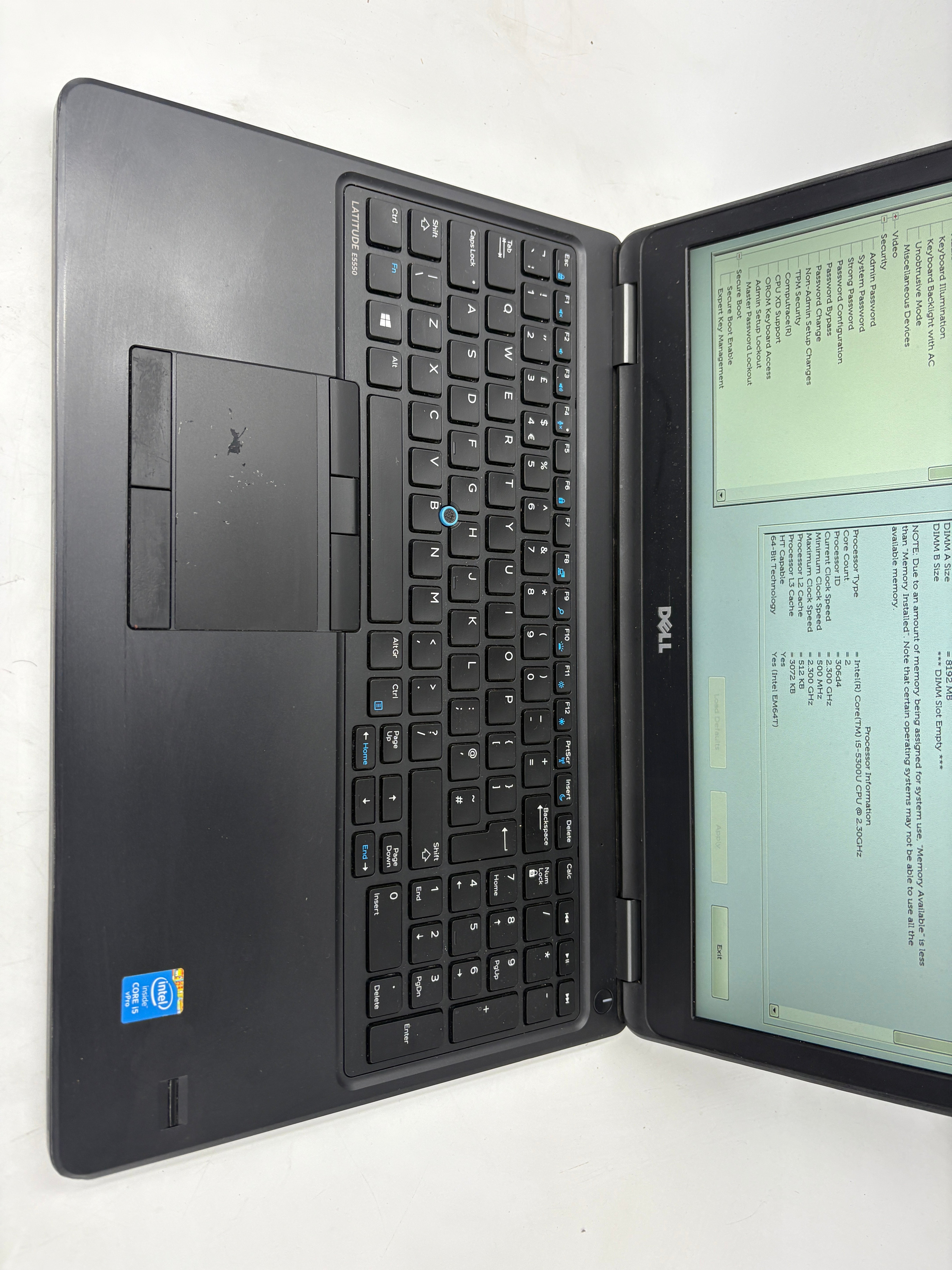 Dell Laptop Latitude E5550 15.6" Screen i5 5th Gen 8GB RAM NO SSD NO OS