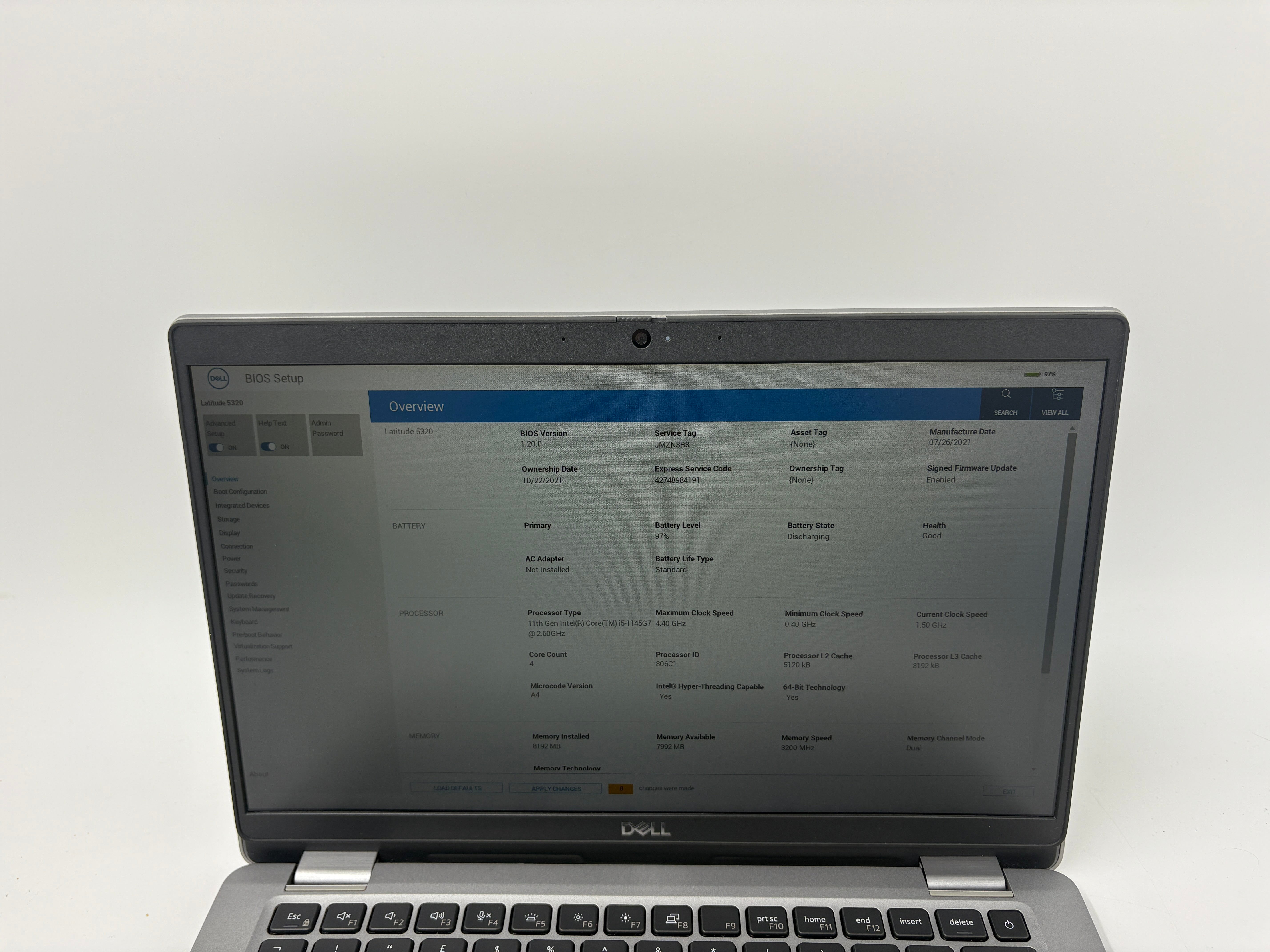 Dell Laptop Latitude 5320 13.3" Screen i5 11th Gen 8GB RAM 256GB SSD W11