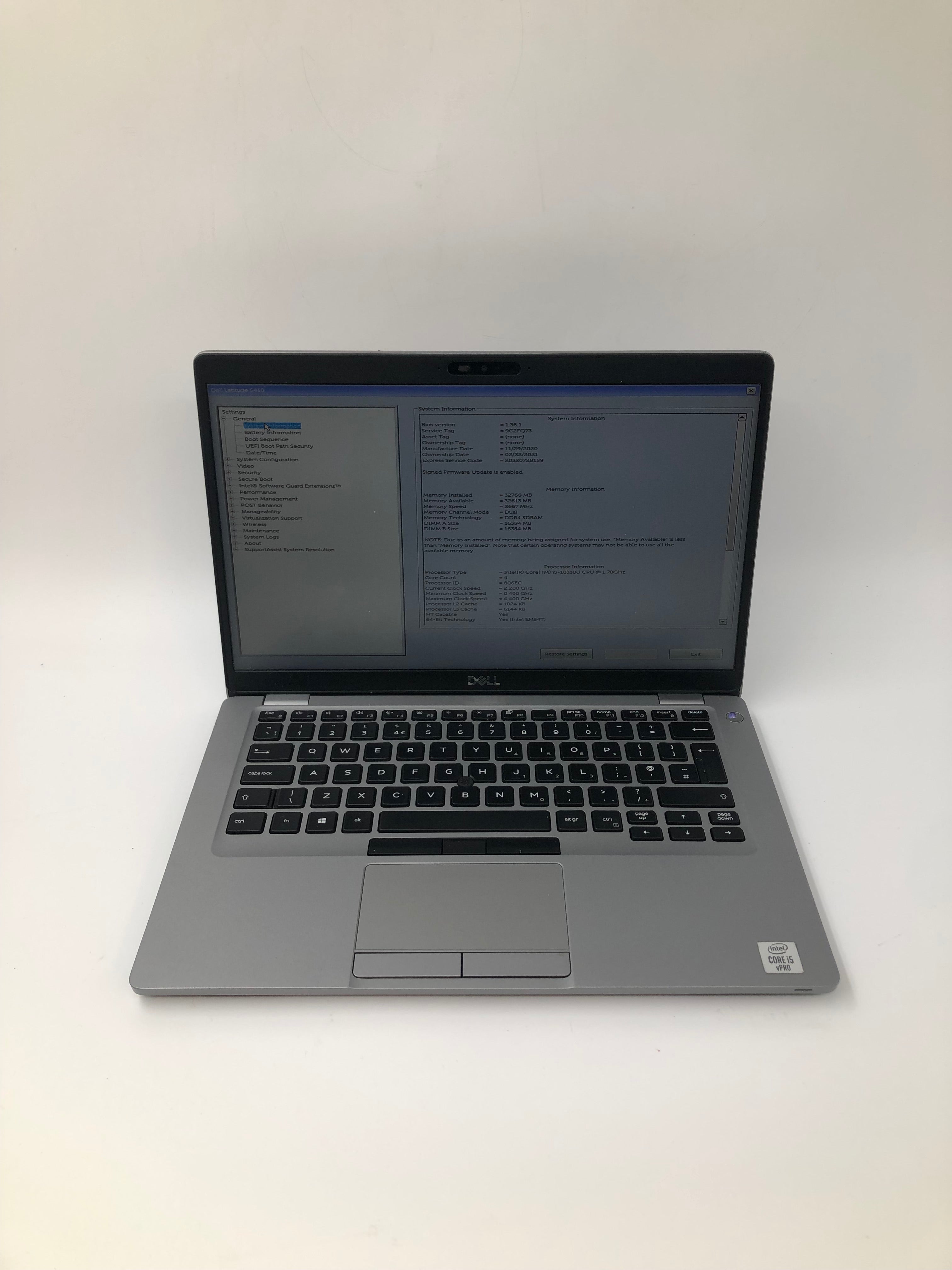 Dell Latitude 5410 14"Screen i5 10th Gen 32GB RAM No SSD No OS