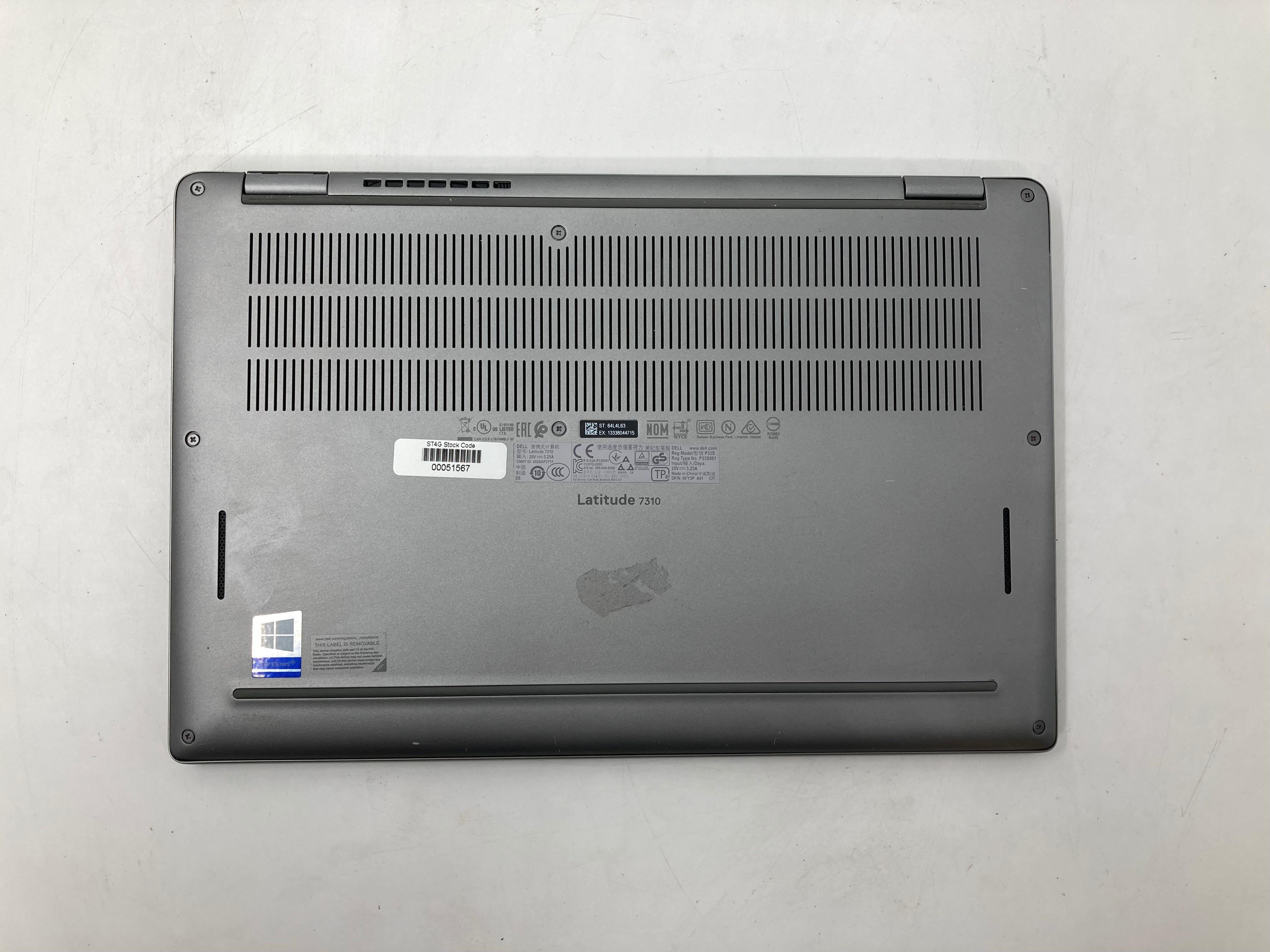 Dell Laptop Latitude 7310 13" i5 10th Gen 8GB RAM 256GB SSD No OS