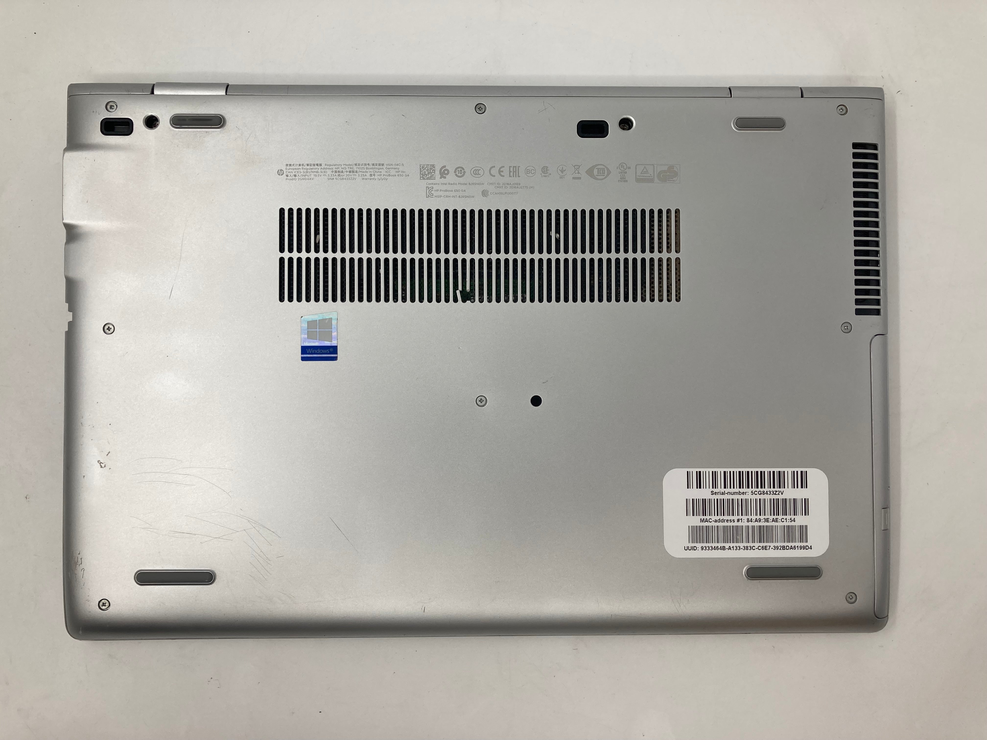 HP Laptop ProBook 650 G4 15.6" i5 8th Gen 8GB RAM 256GB SSD W11