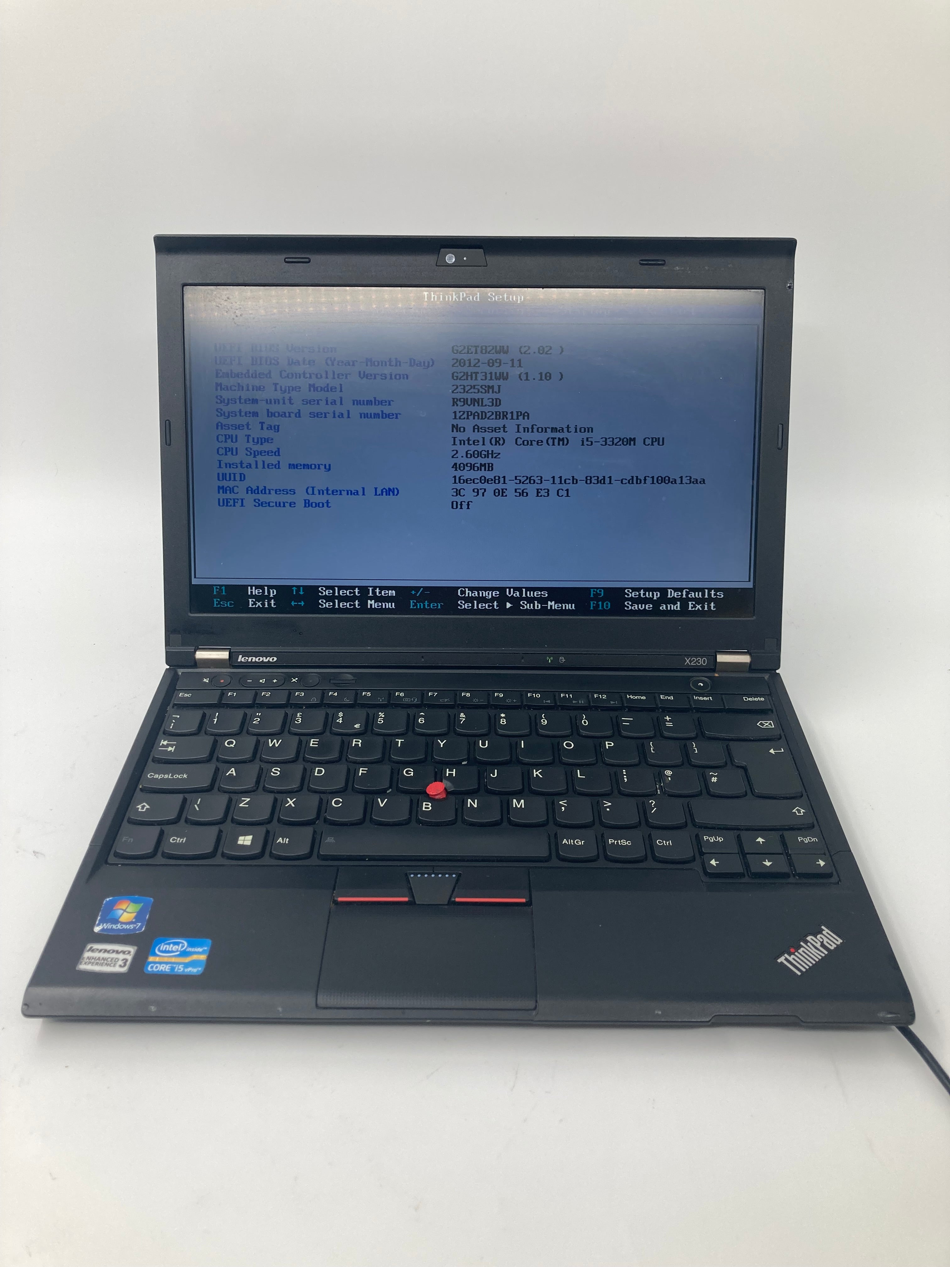 Lenovo ThinkPad X230 12" Screen i5 3rd Gen 4GB RAM No HDD No OS *Spares*