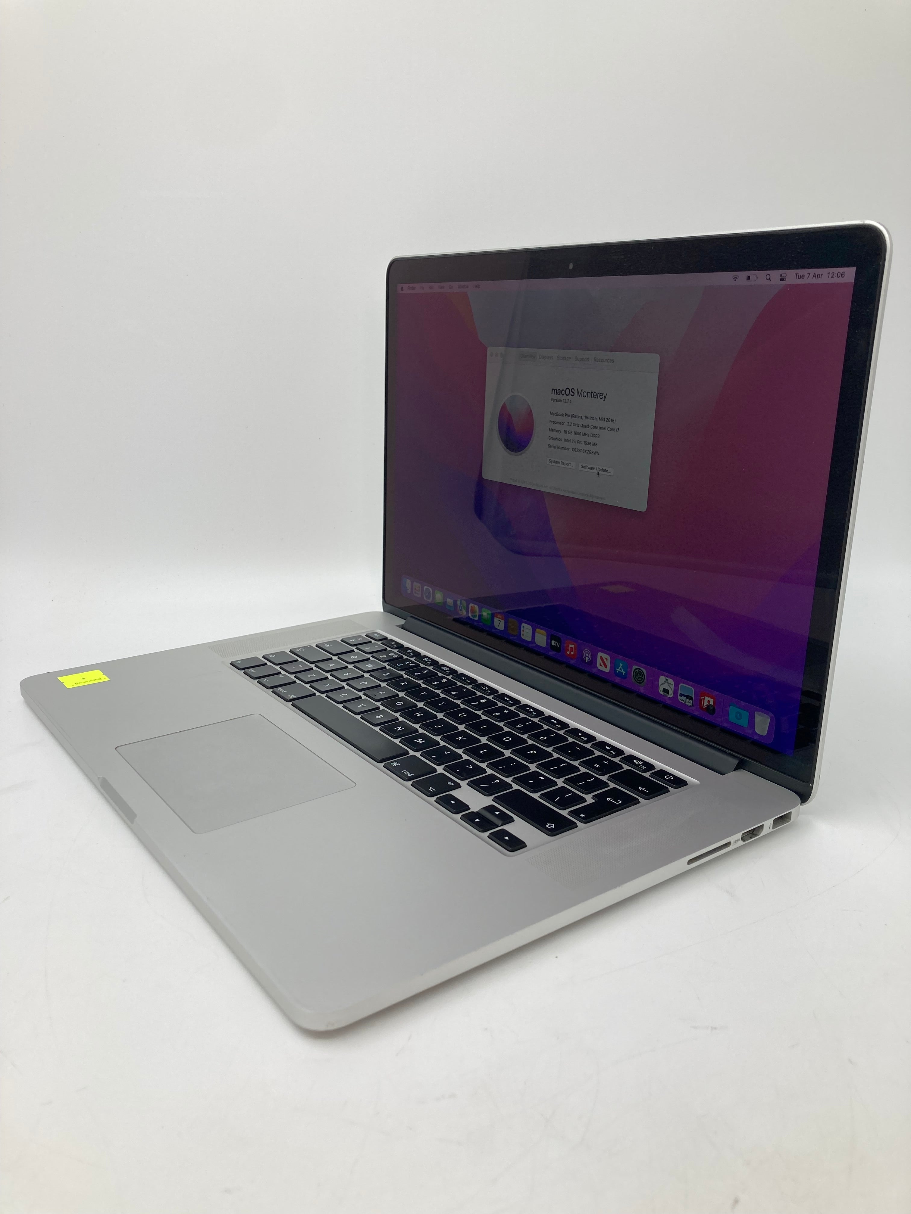 Apple MacBook Pro M2015 | 15" WQXGA+ | i7 4th Gen | 16GB | 256GB | Monterey | Grade C