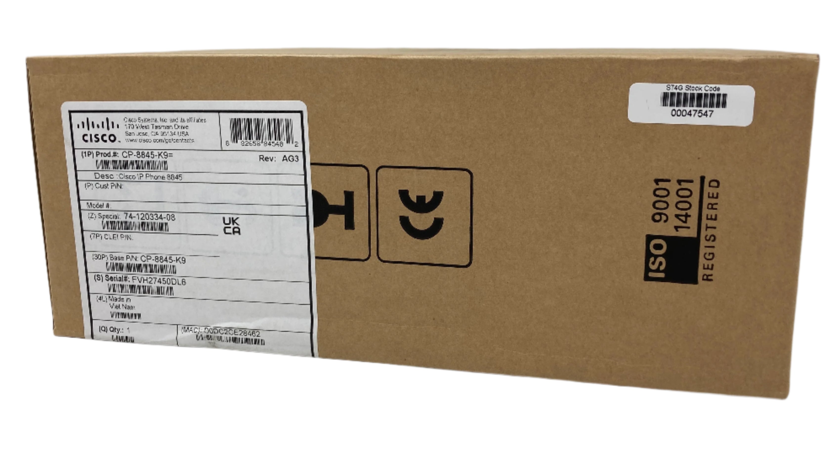 New Open Box Cisco IP VoIP Desk Phone CP-8845-K9 Batch of 5