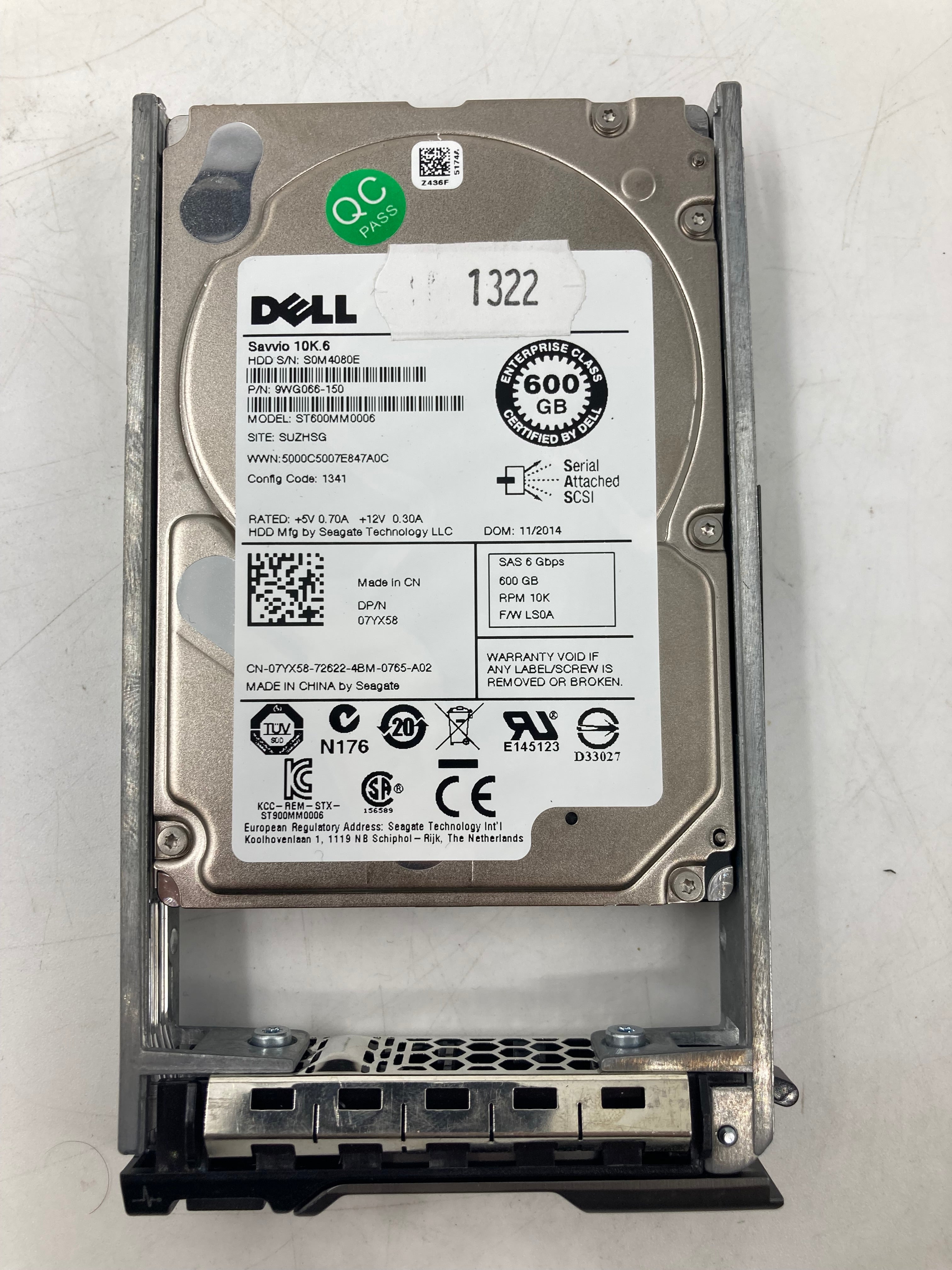Dell Hard Disk Drive 2.5" SAS 600GB 10K RPM 6Gbps Lot of 20