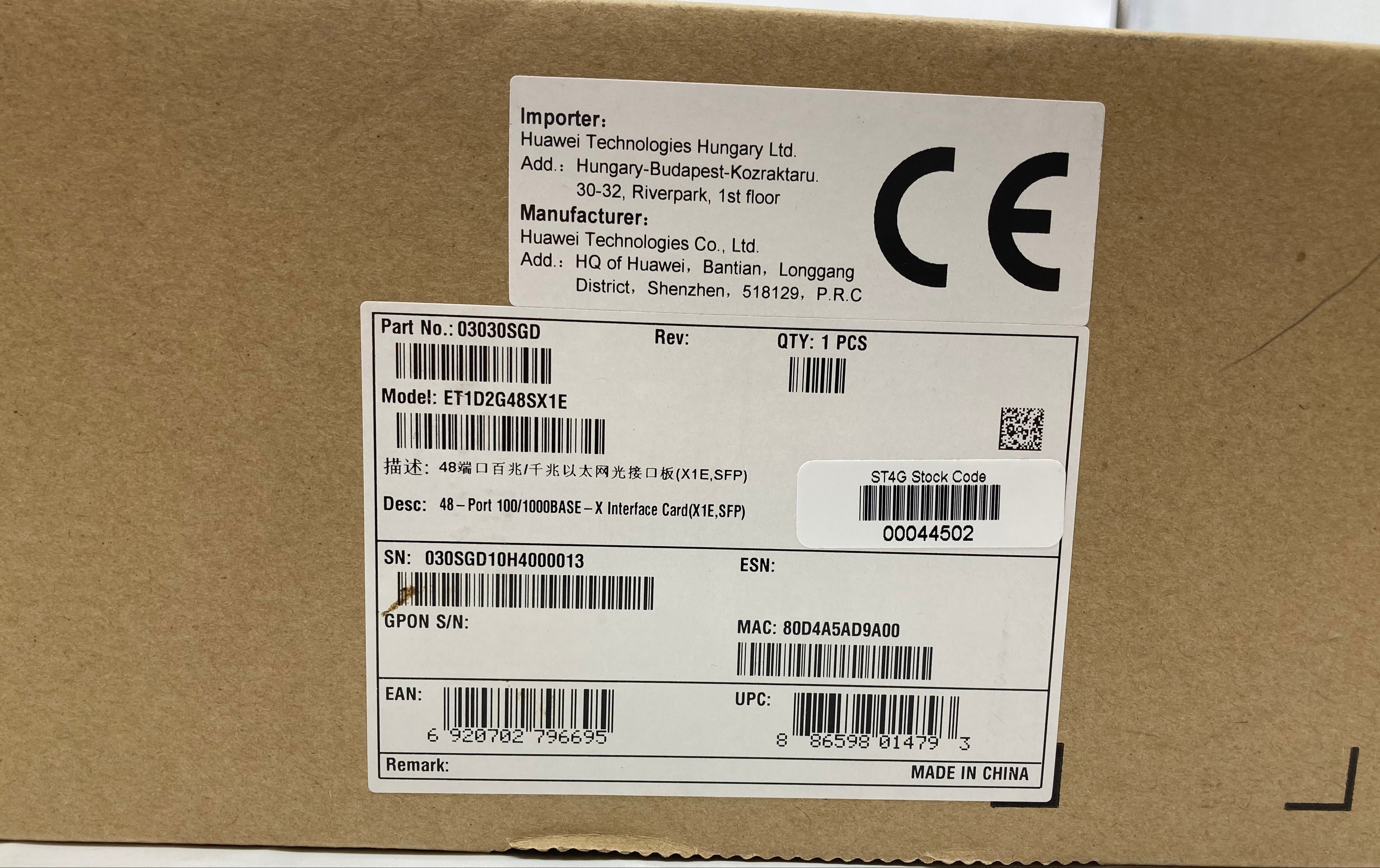 New Sealed Box Huawei ET1D2G48SX1E 48 Port 100/1000 Base Interface Card