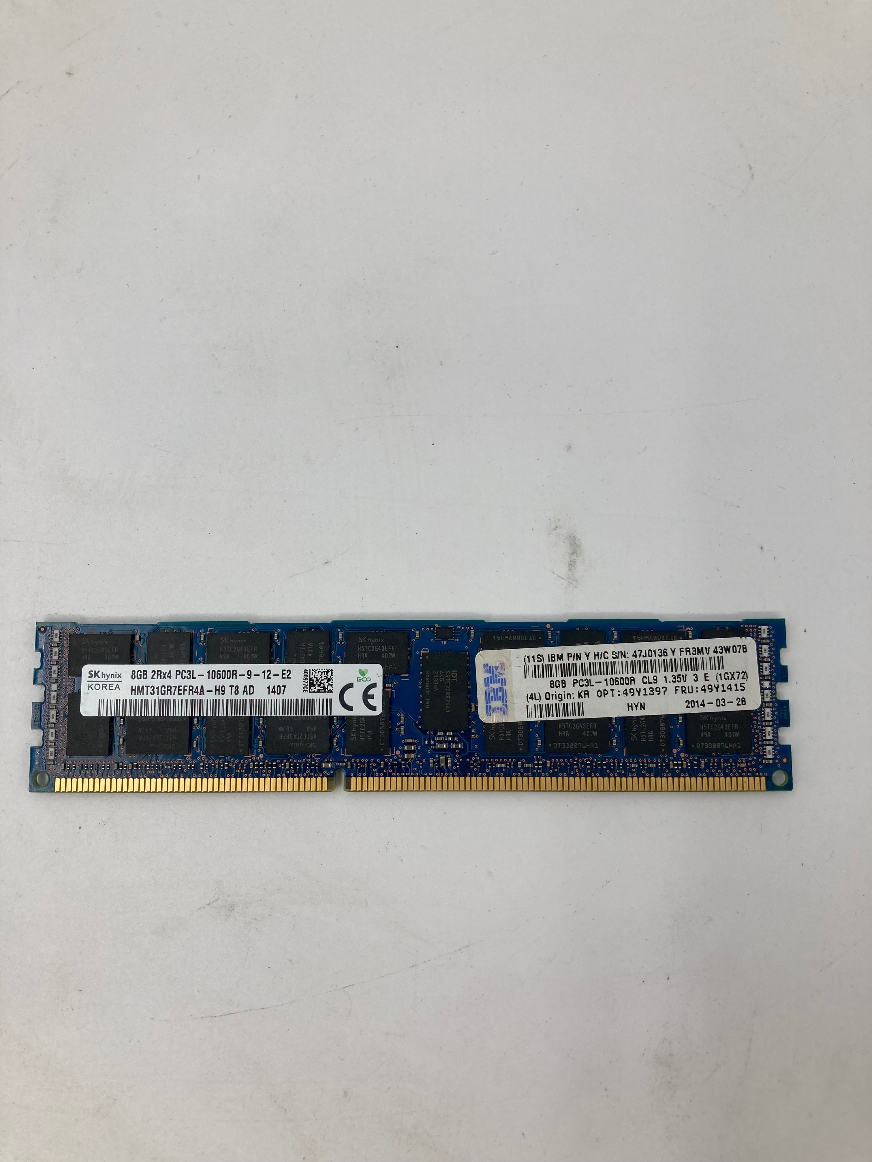 SK Hynix 8GB Server RAM HMT31GR7EFR4A-H9 PC3L-10600R Lot of 6