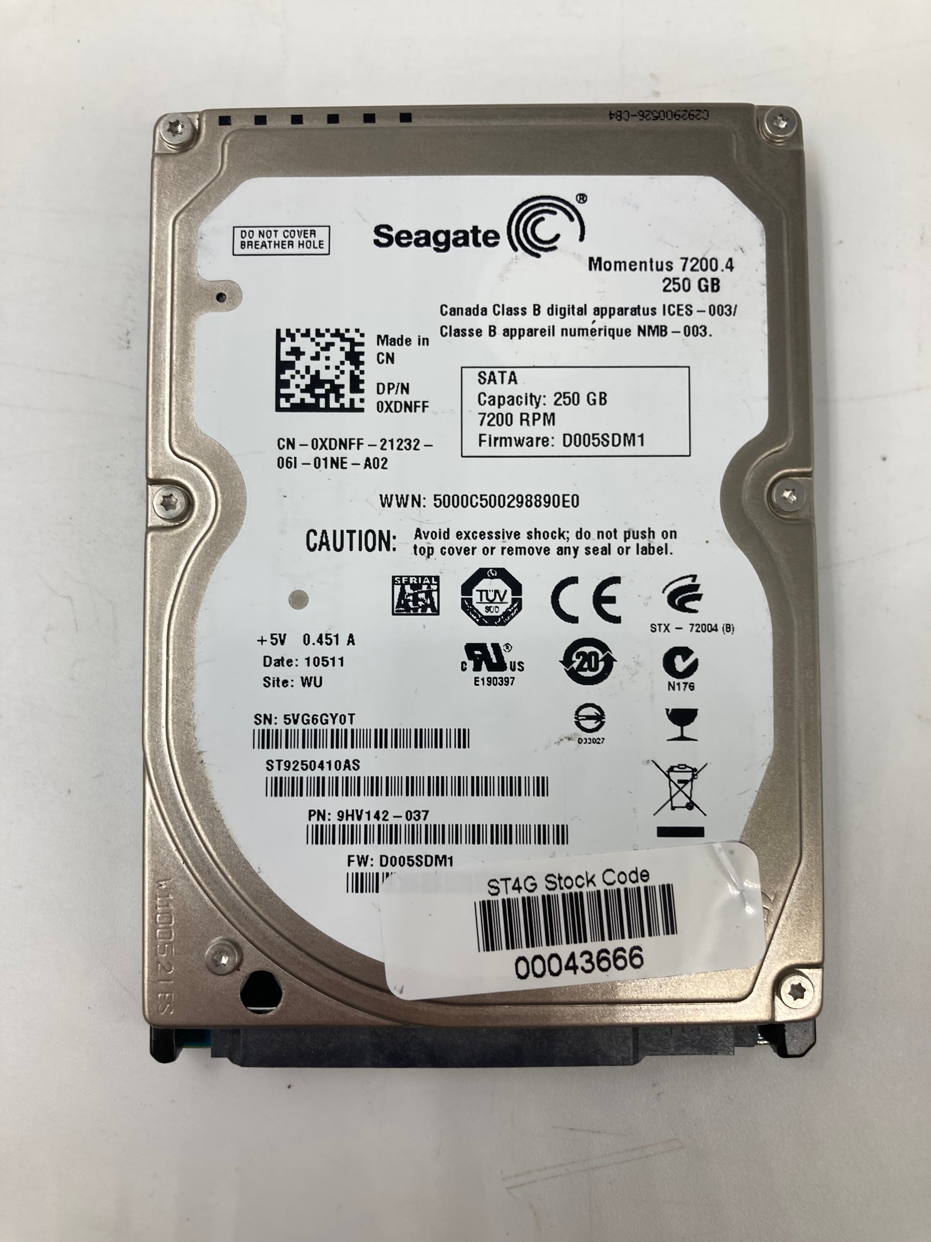 Batch of 7 2.5" SATA 640GB/320GB/250GB/160GB - Mixed Brands