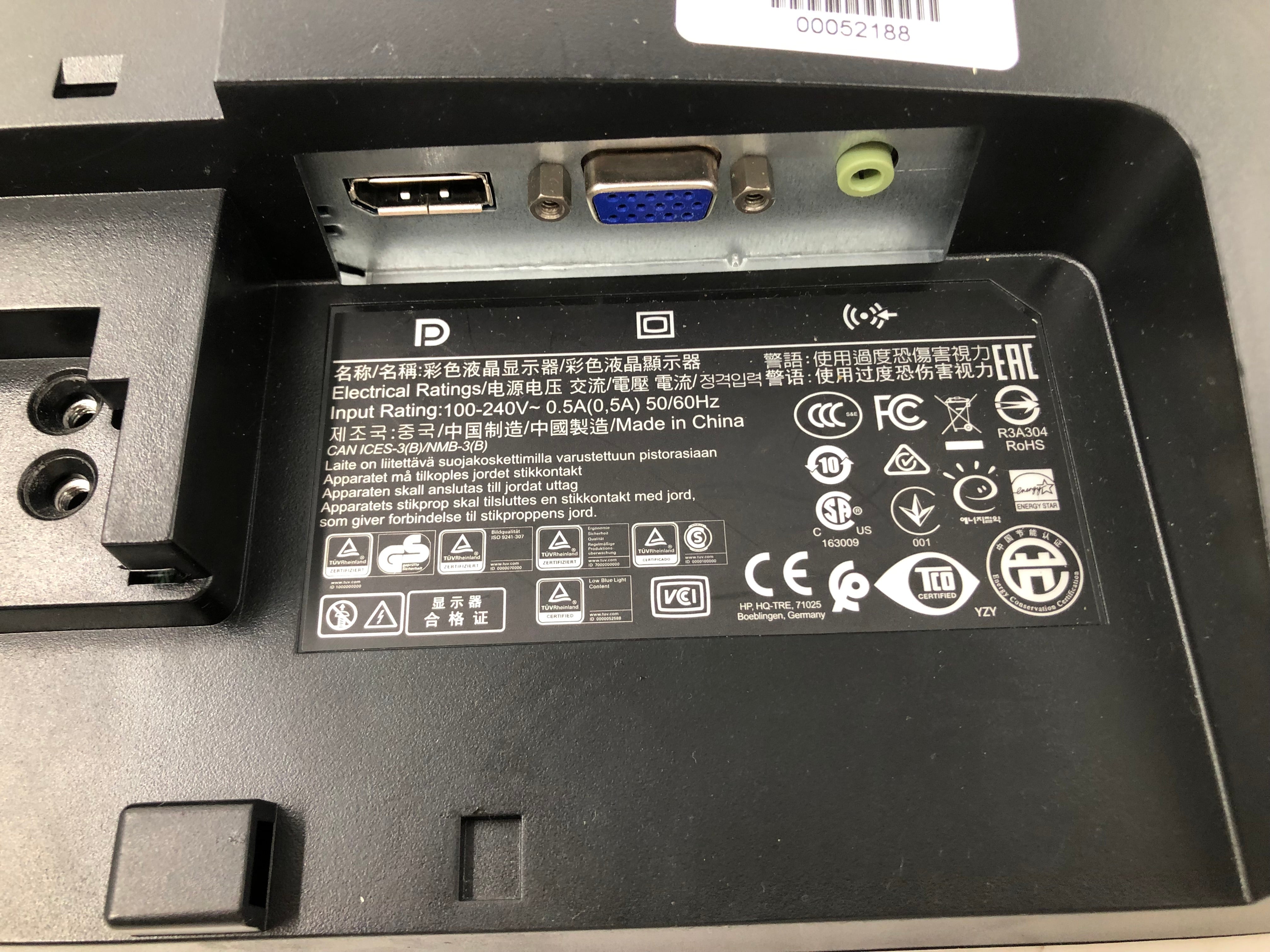 HP P223a Monitor 22" Screen VGA DisplayPort Lot Of 4