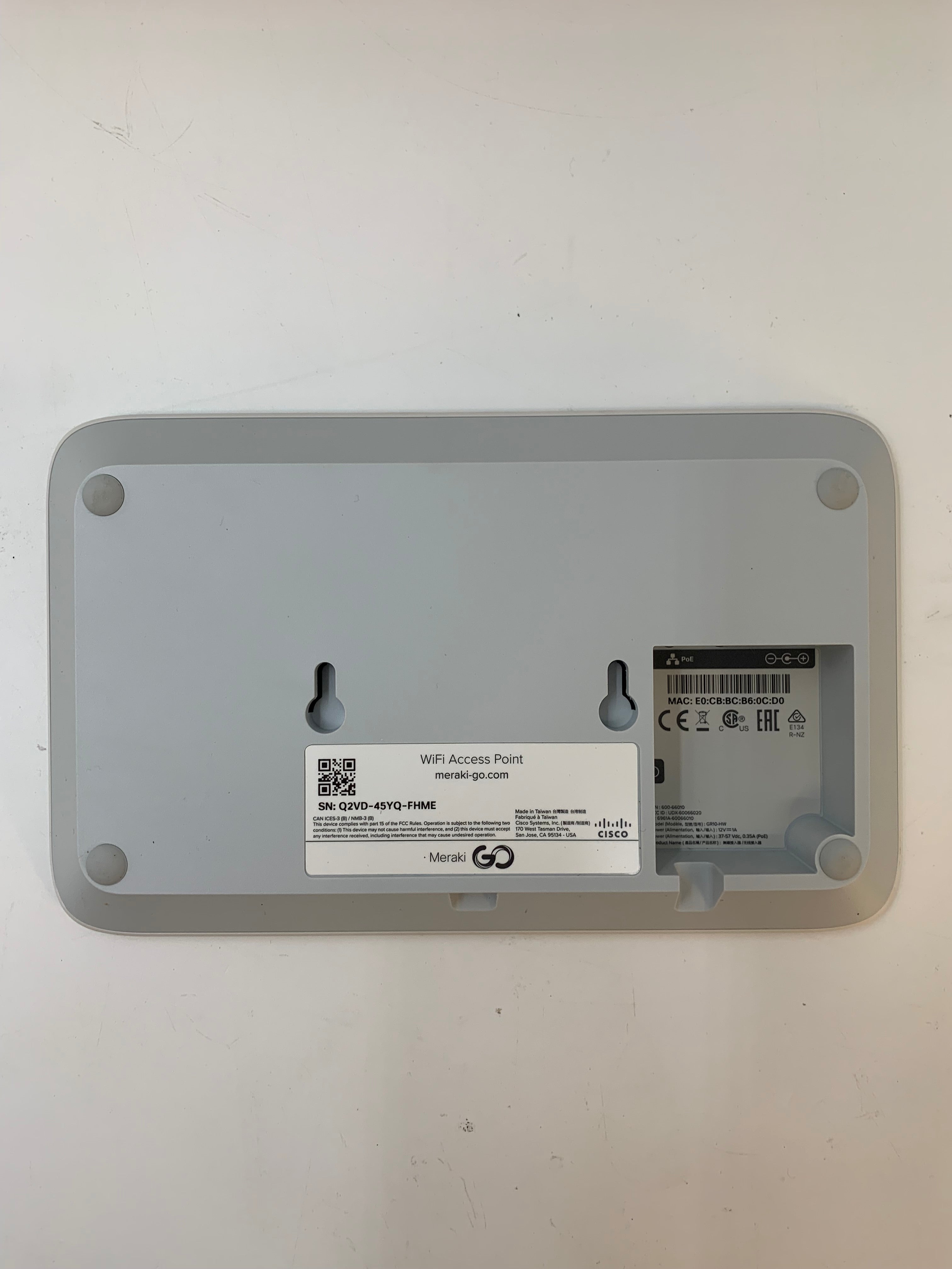 Cisco Meraki Go GR10-HW | Wall-Mountable Wireless WiFi Access Point Unclaimed