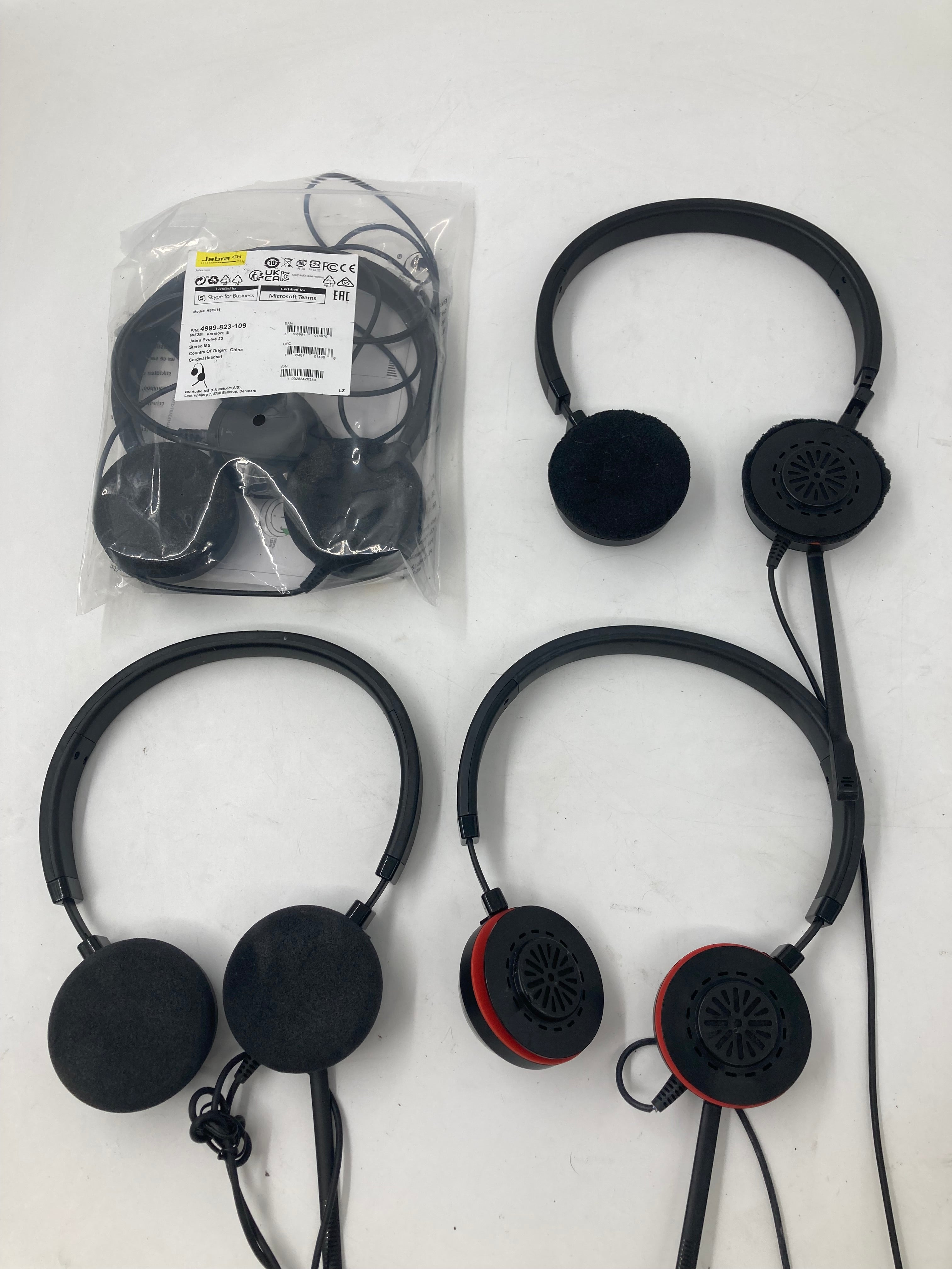 Batch 6x Jabra Evolve 20 USB MS Teams Stereo Headset