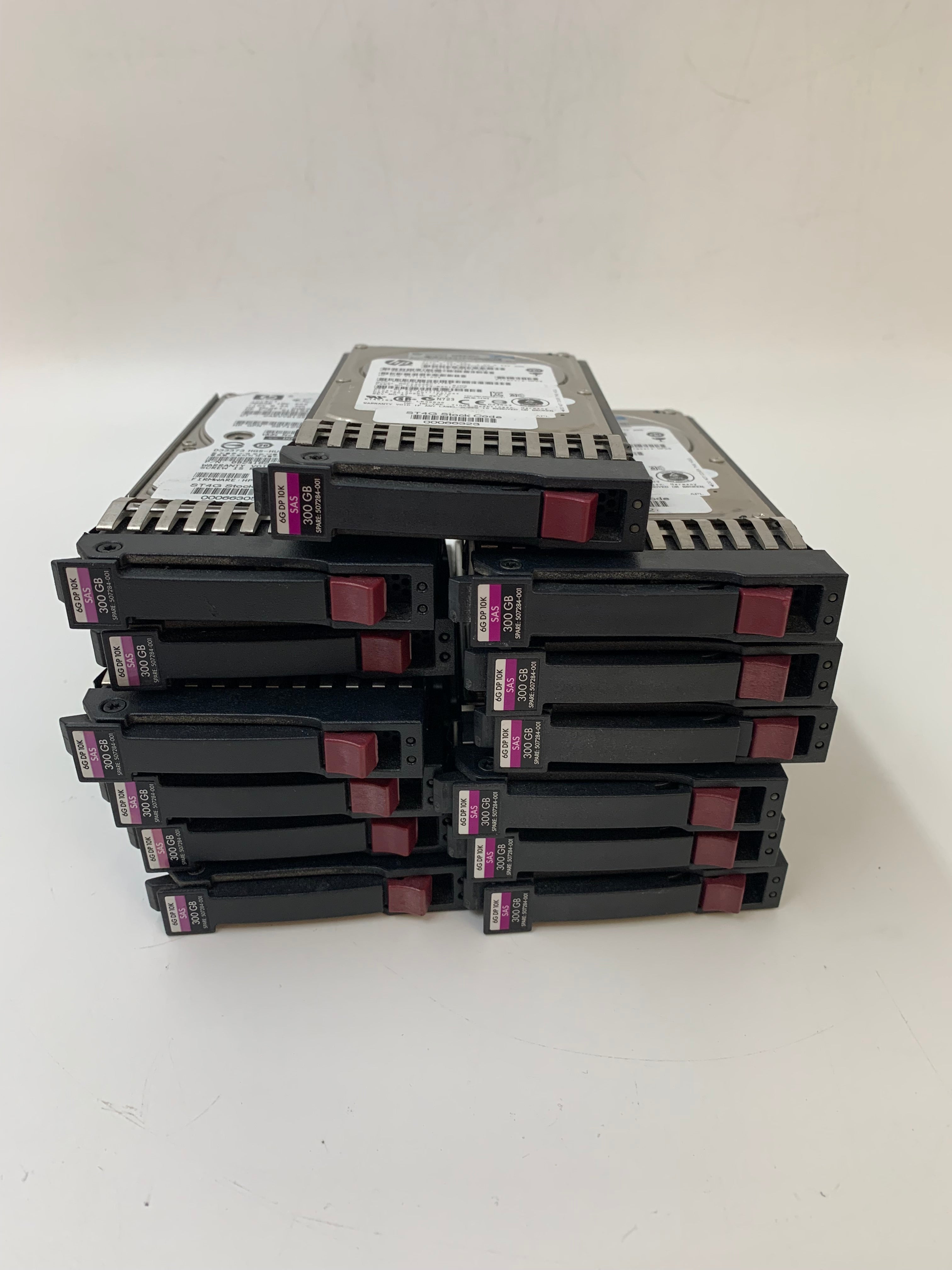 HP Hard Disk Drives | 300GB | SAS | 2.5 Inch | 6Gbps | 10K RPM | Lot of 13