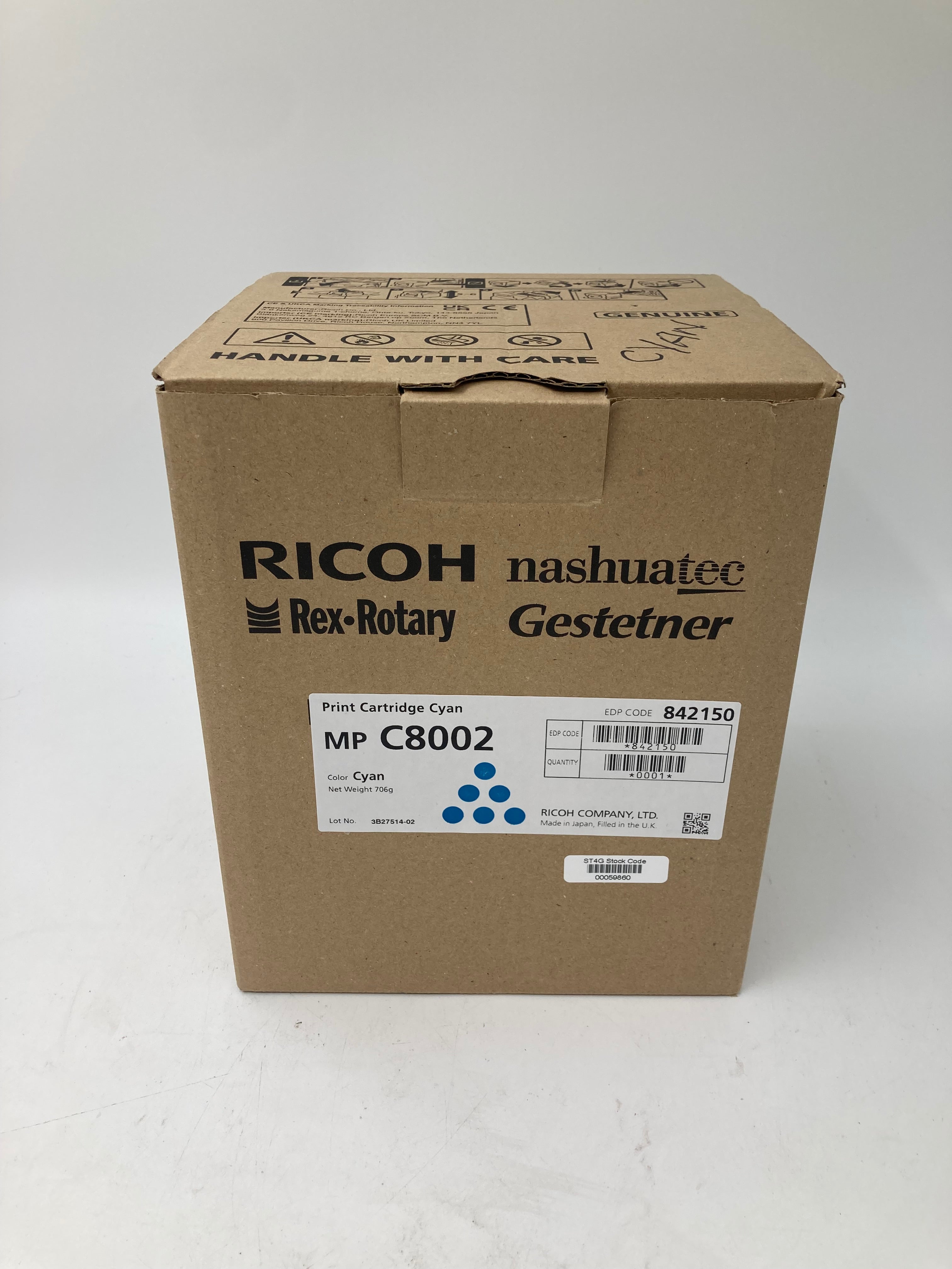 Ricoh Print Cartridge MP C8002 Cyan Genuine Ink Cartridge