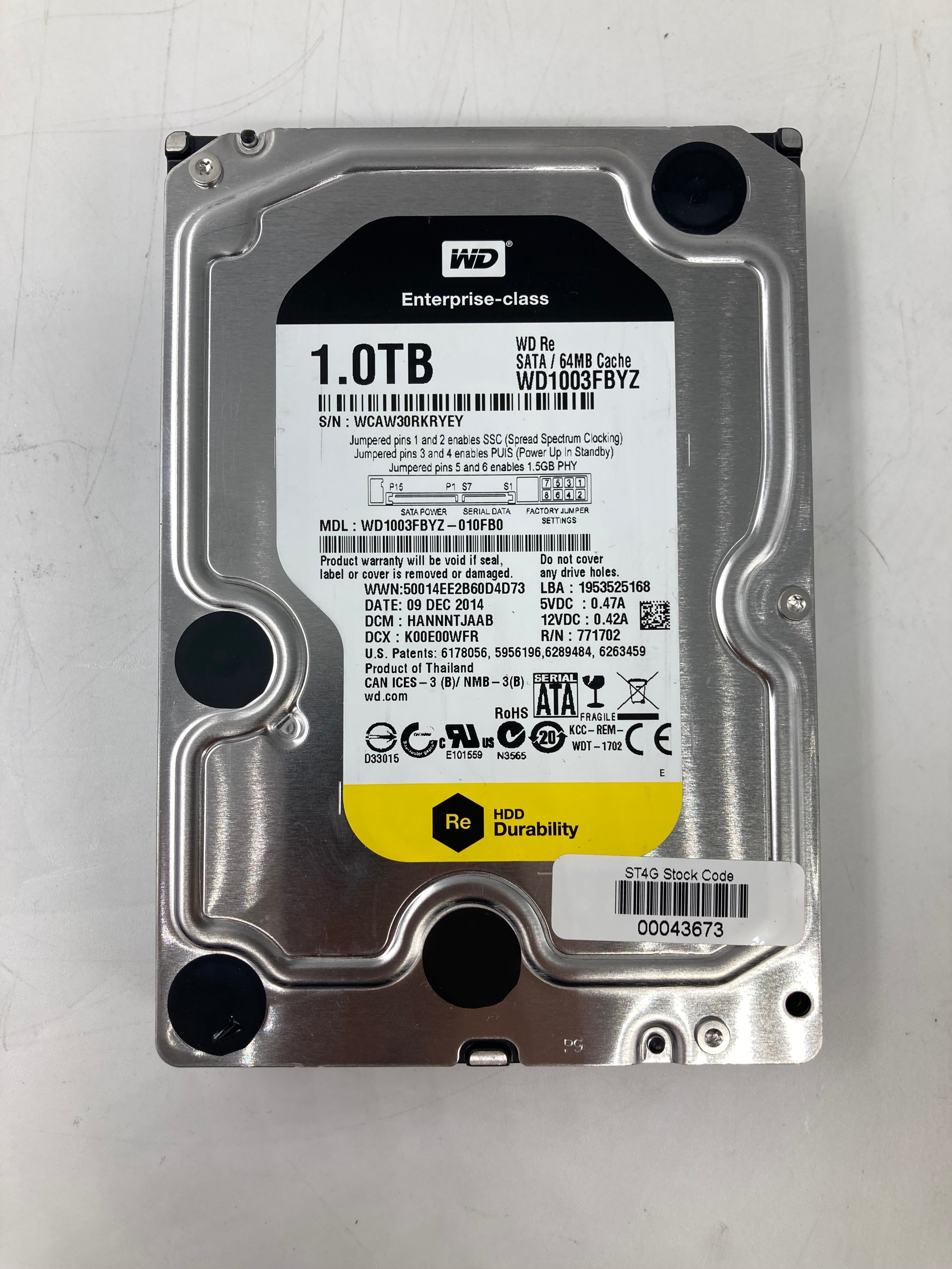 Batch of 5 3.5" SATA 1TB Hard Disk Drives - Mixed Brands