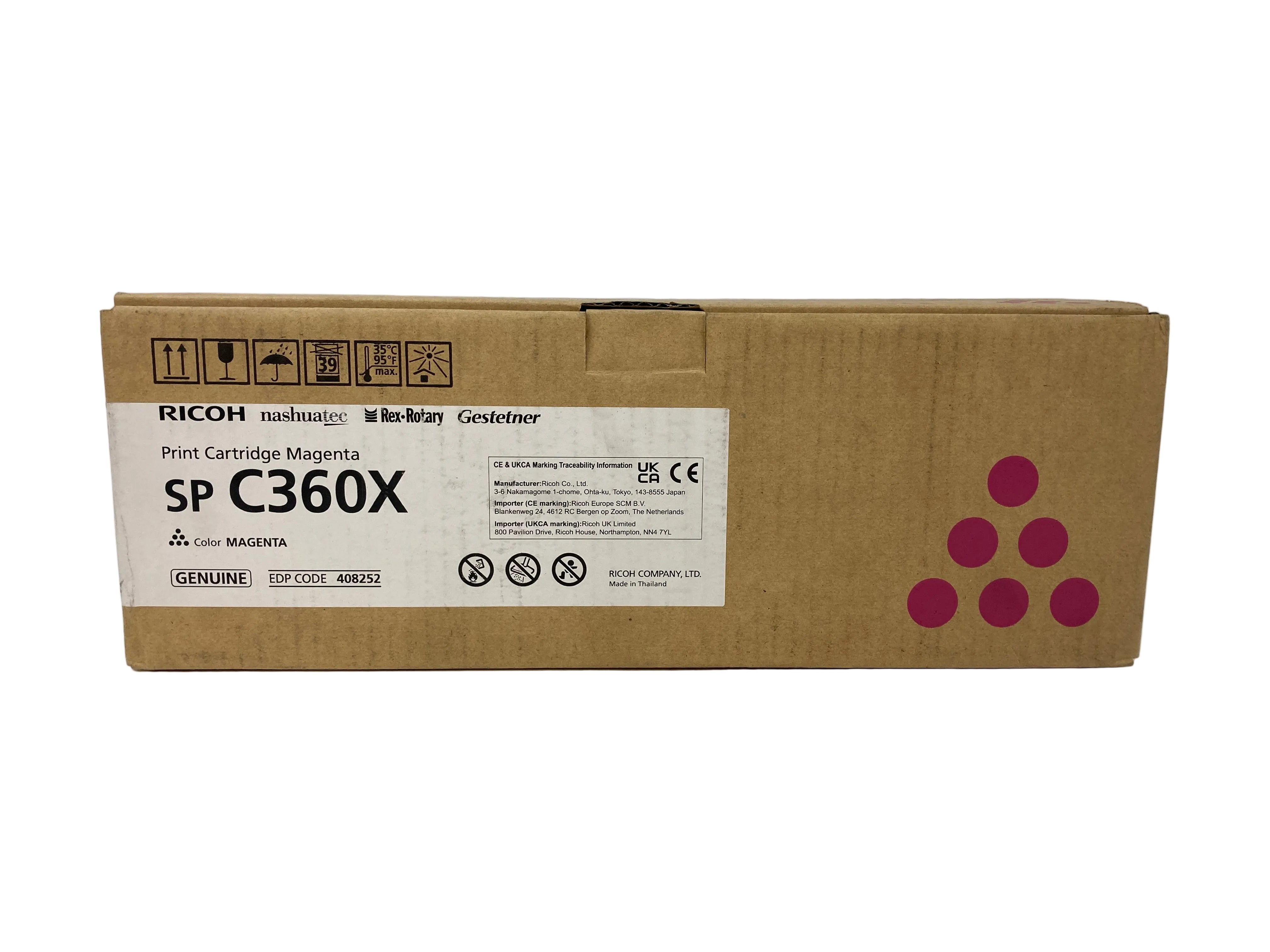 Genuine Ricoh Printer Cartridge - SP C360X - Magenta - Sealed in Box