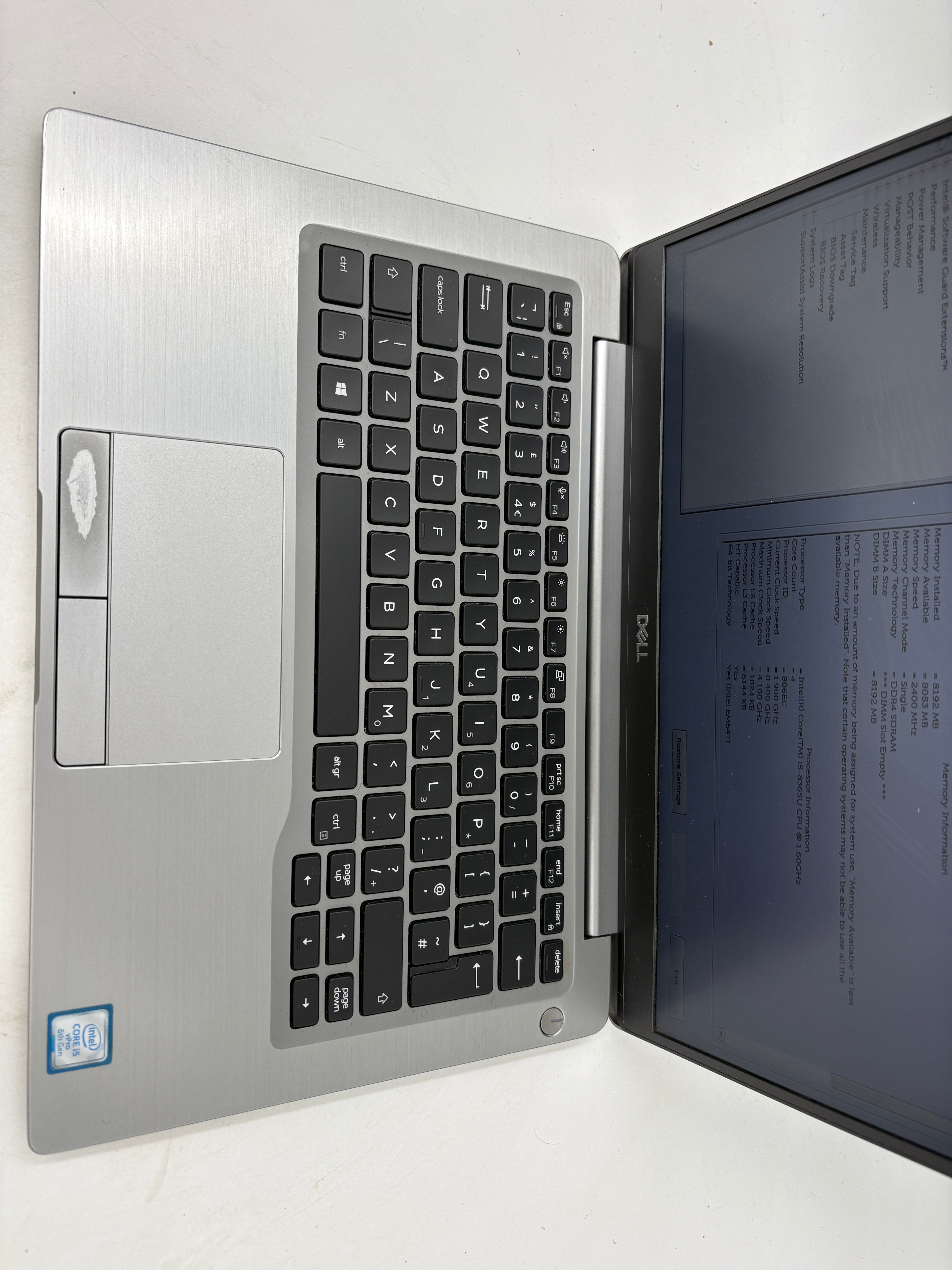 Dell Laptop Latitude 7300 13.3" Screen i5 8th Gen 8GB RAM NO SSD NO OS
