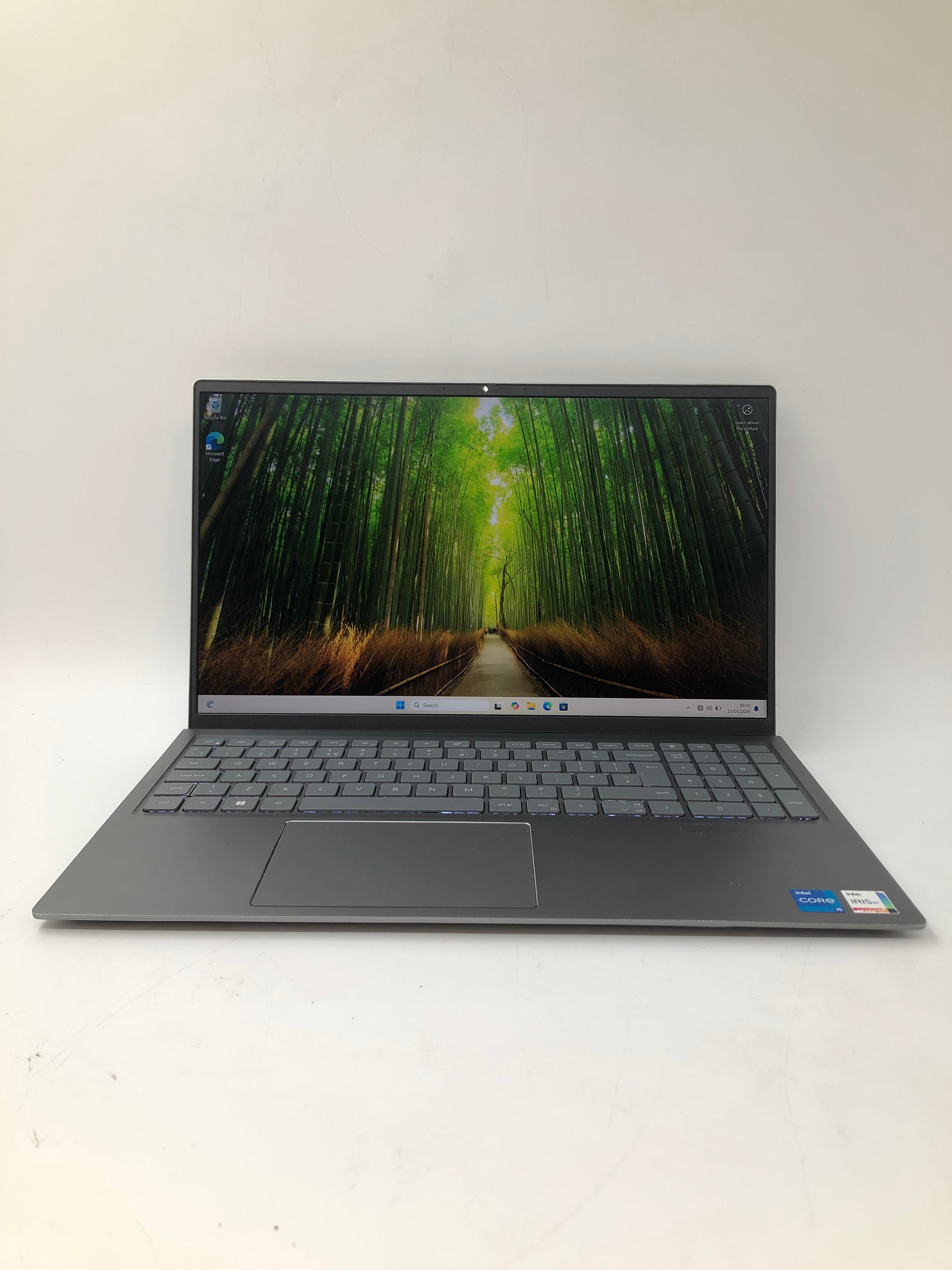 Dell Inspiron 15 5510 front view showing keyboard and 15.6" screen