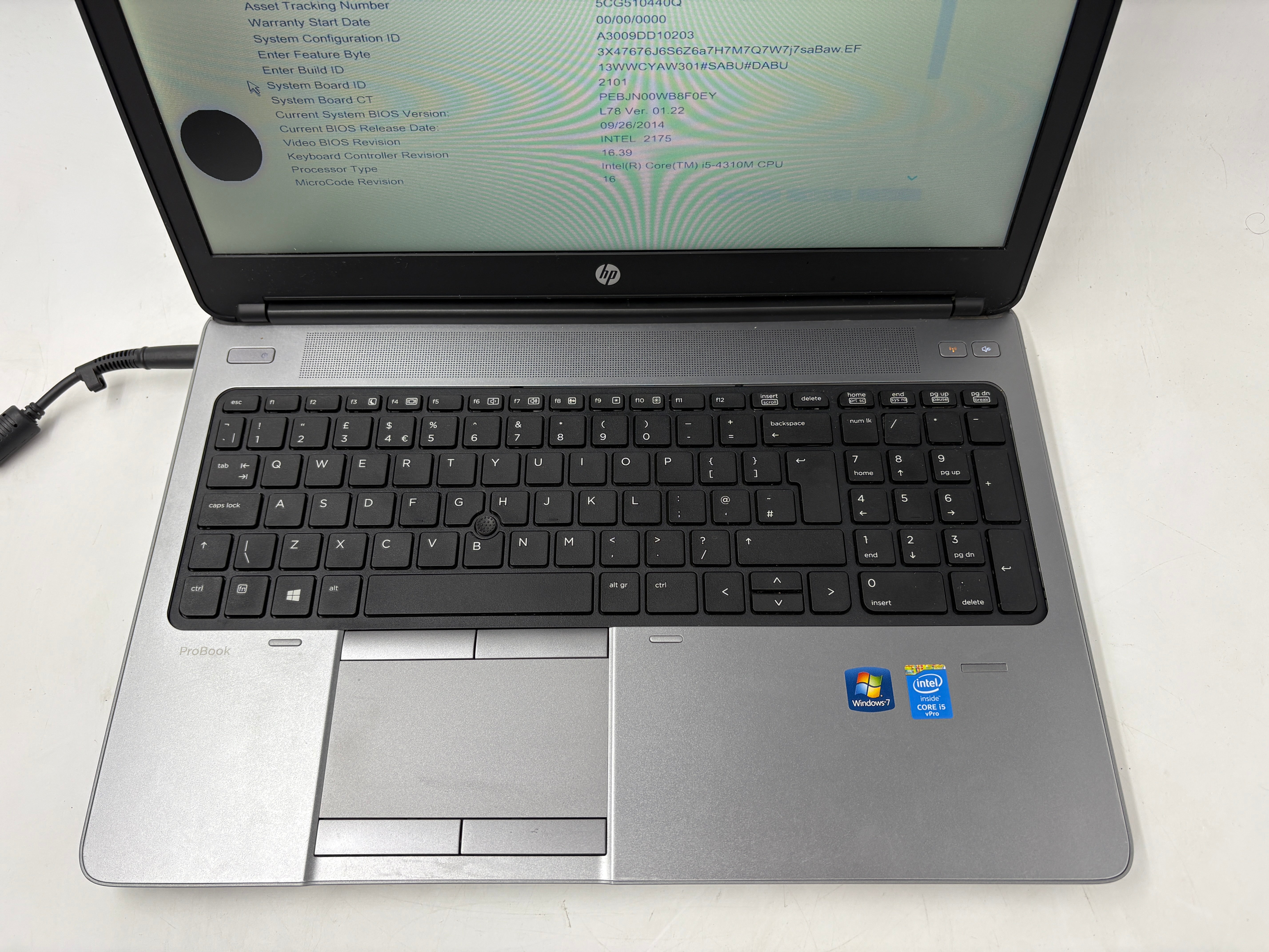 HP Laptop 650 G1 15.6" Screen i5 4th Gen 4GB RAM NO SSD NO OS *Spares*