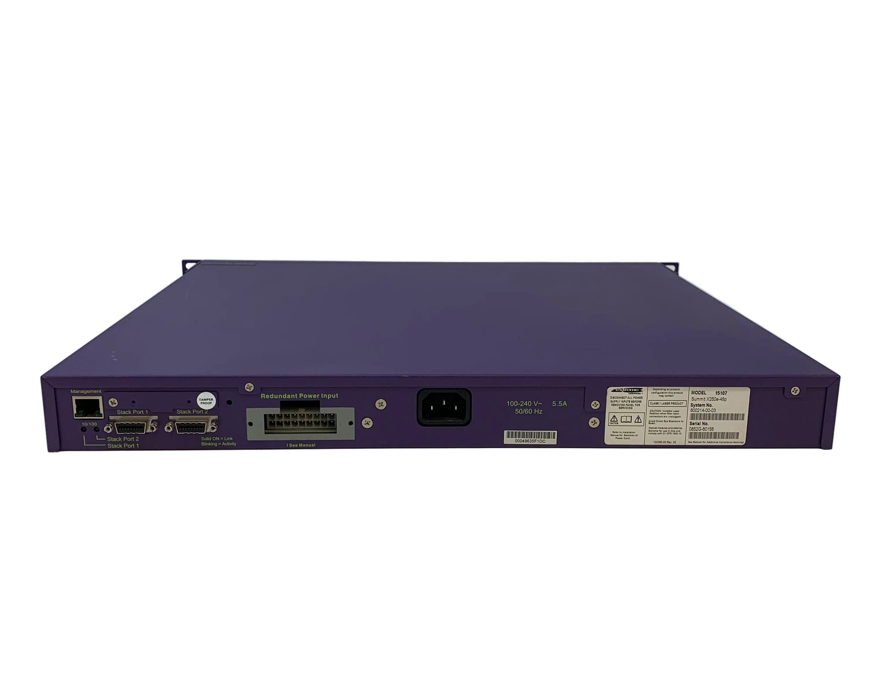 Extreme Summit 48 Port Network Switch | X250e-48p | 100Mbps | PoE