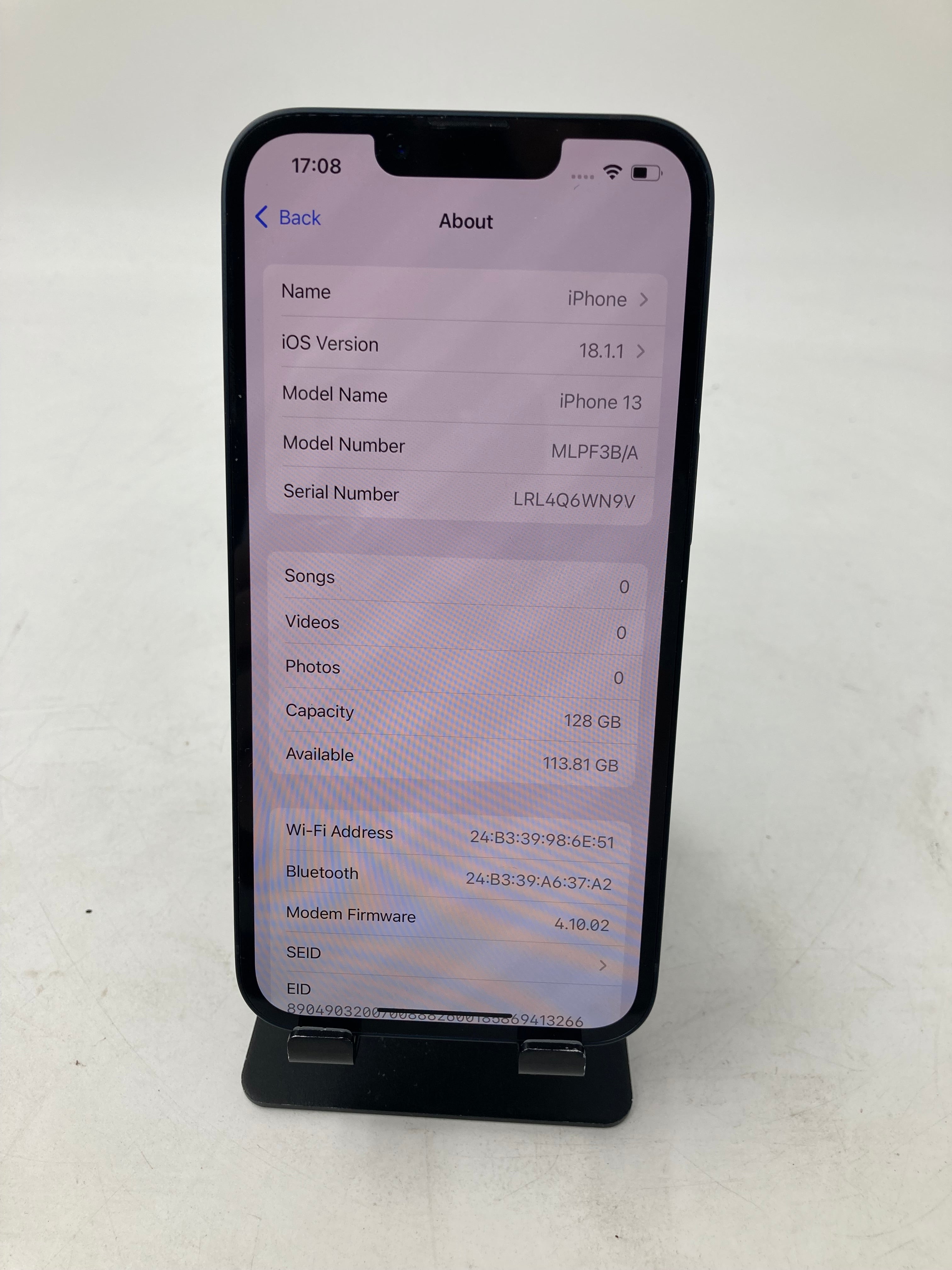 Apple iPhone 13 A2633 128GB Storage Black - Unlocked