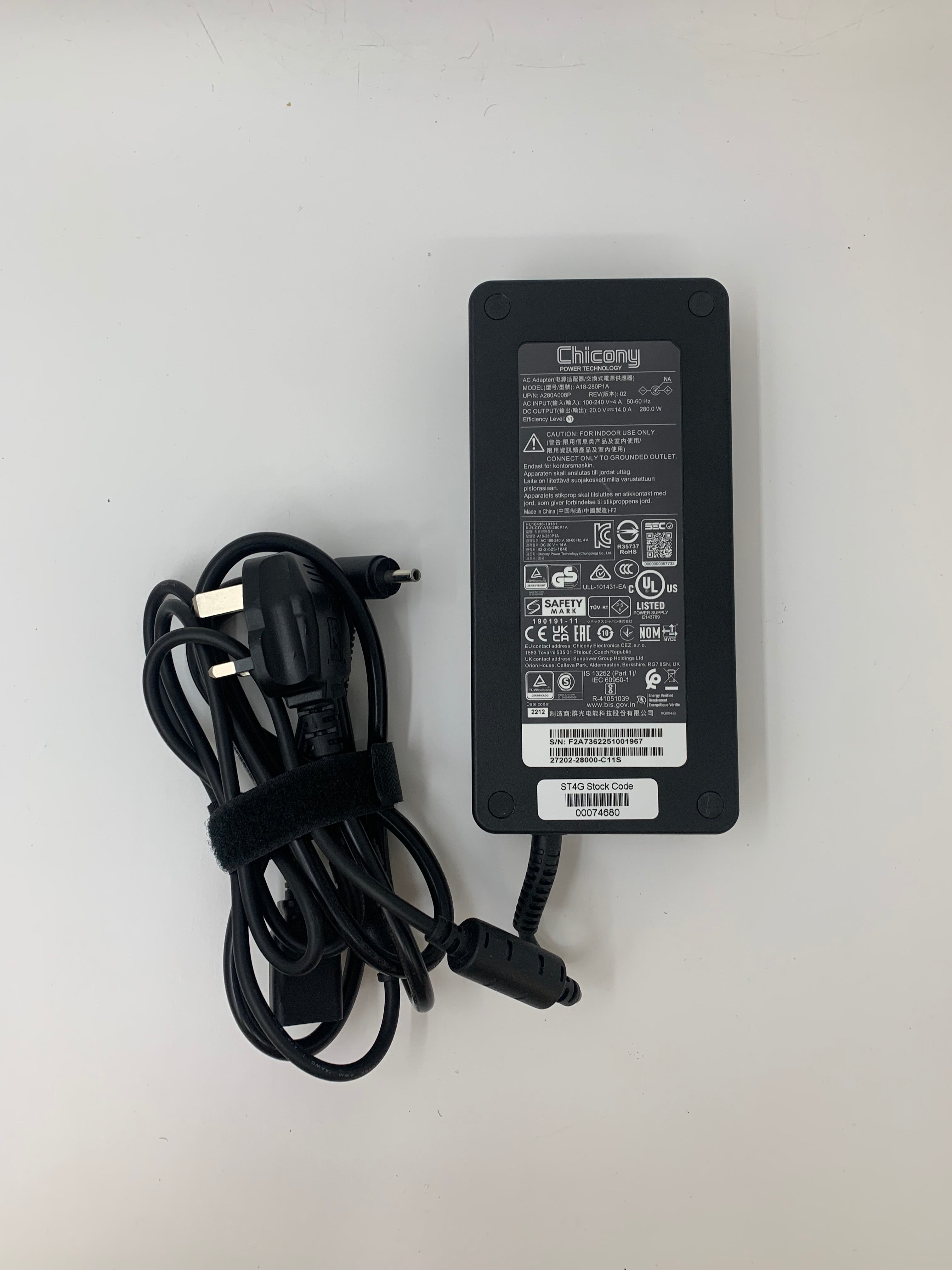 Chicony A18-280P1A, Power Adapter AC, 280W, Refurbished