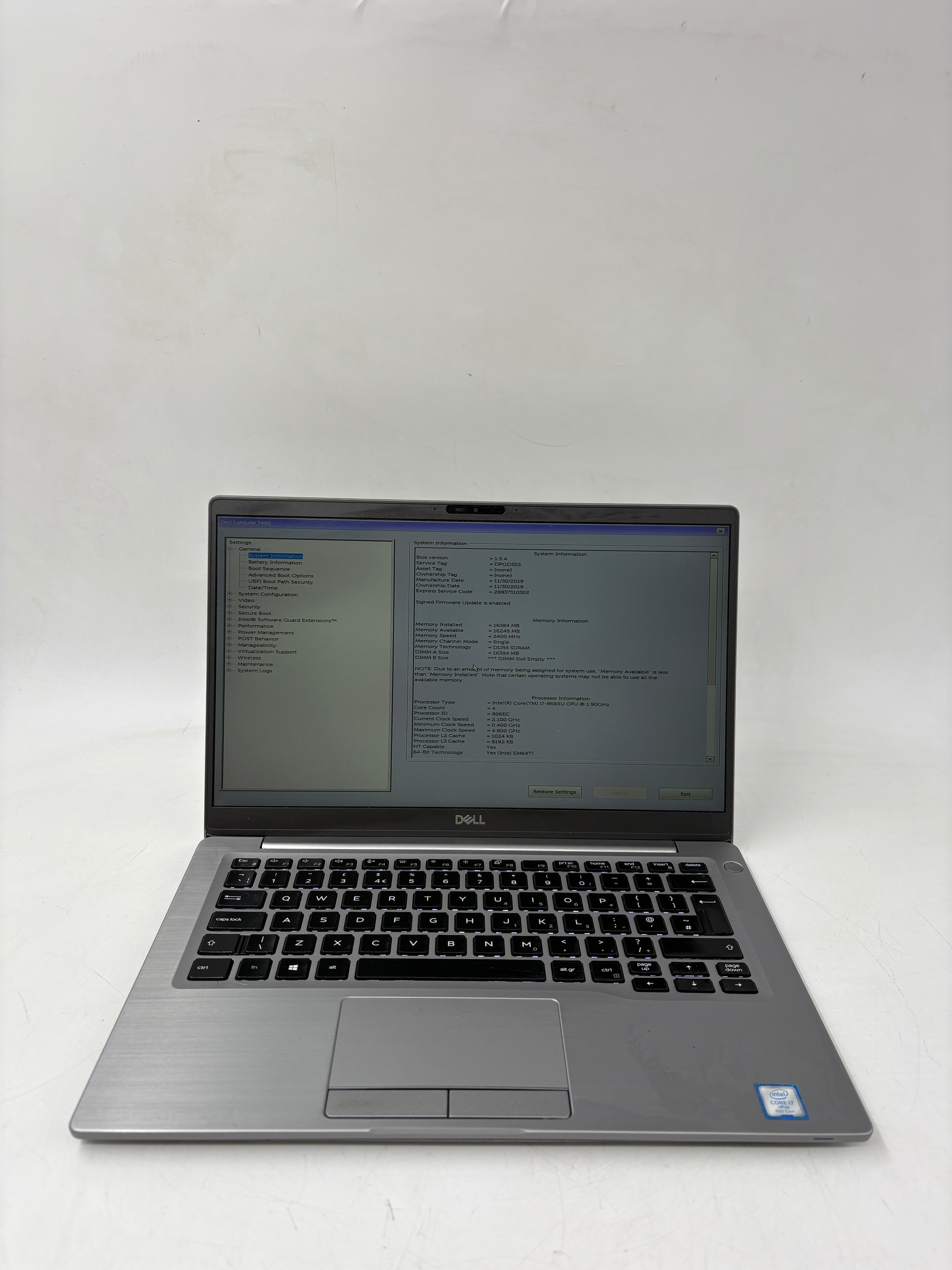 Dell Latitude 7400 14" Screen i7 8th Gen 16GB RAM 512GB SSD W11