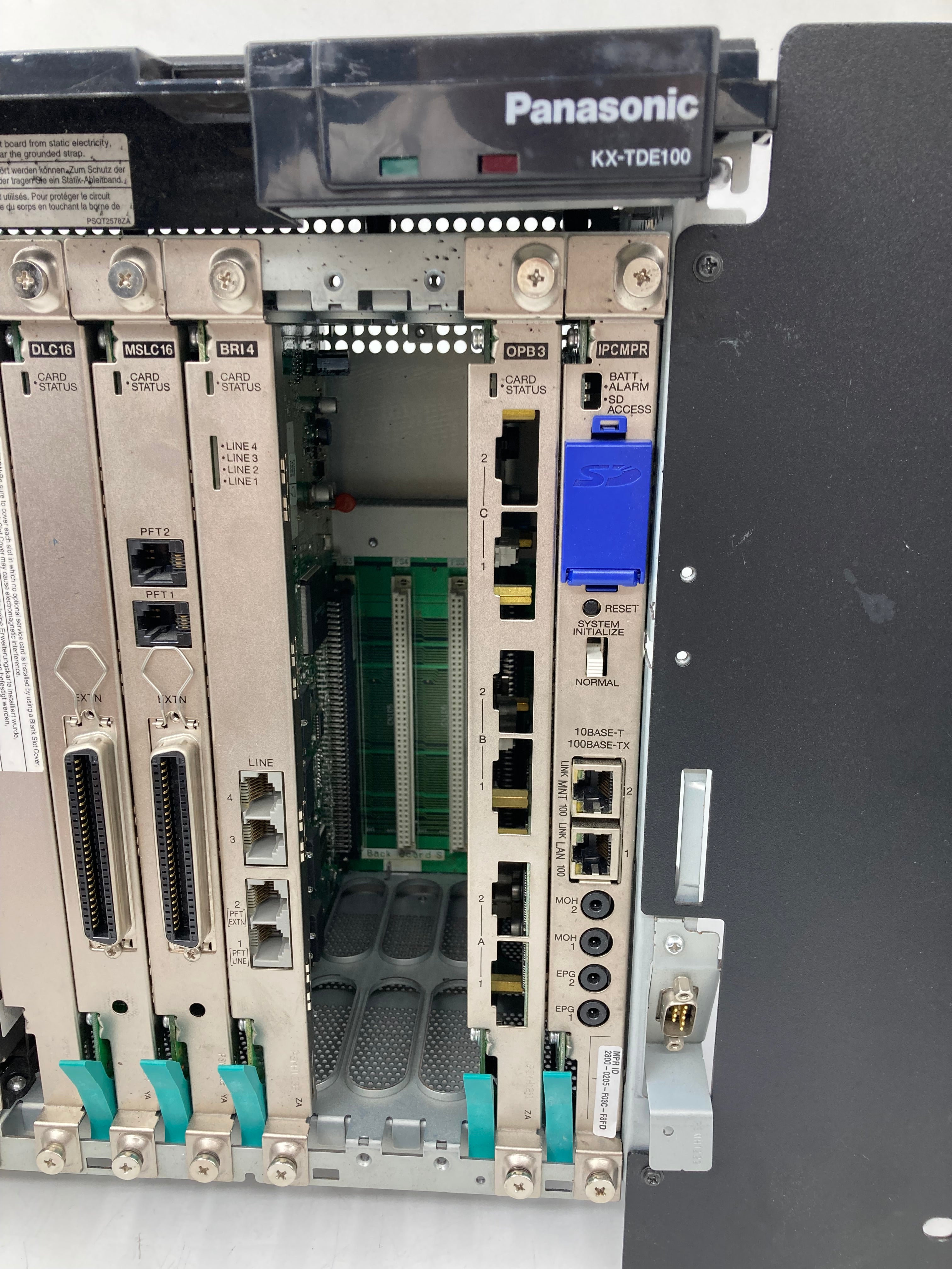 Panasonic KX-TDE100 System With DLC16, MSLC16, BRI4, OPB3, IPCMPR Cards