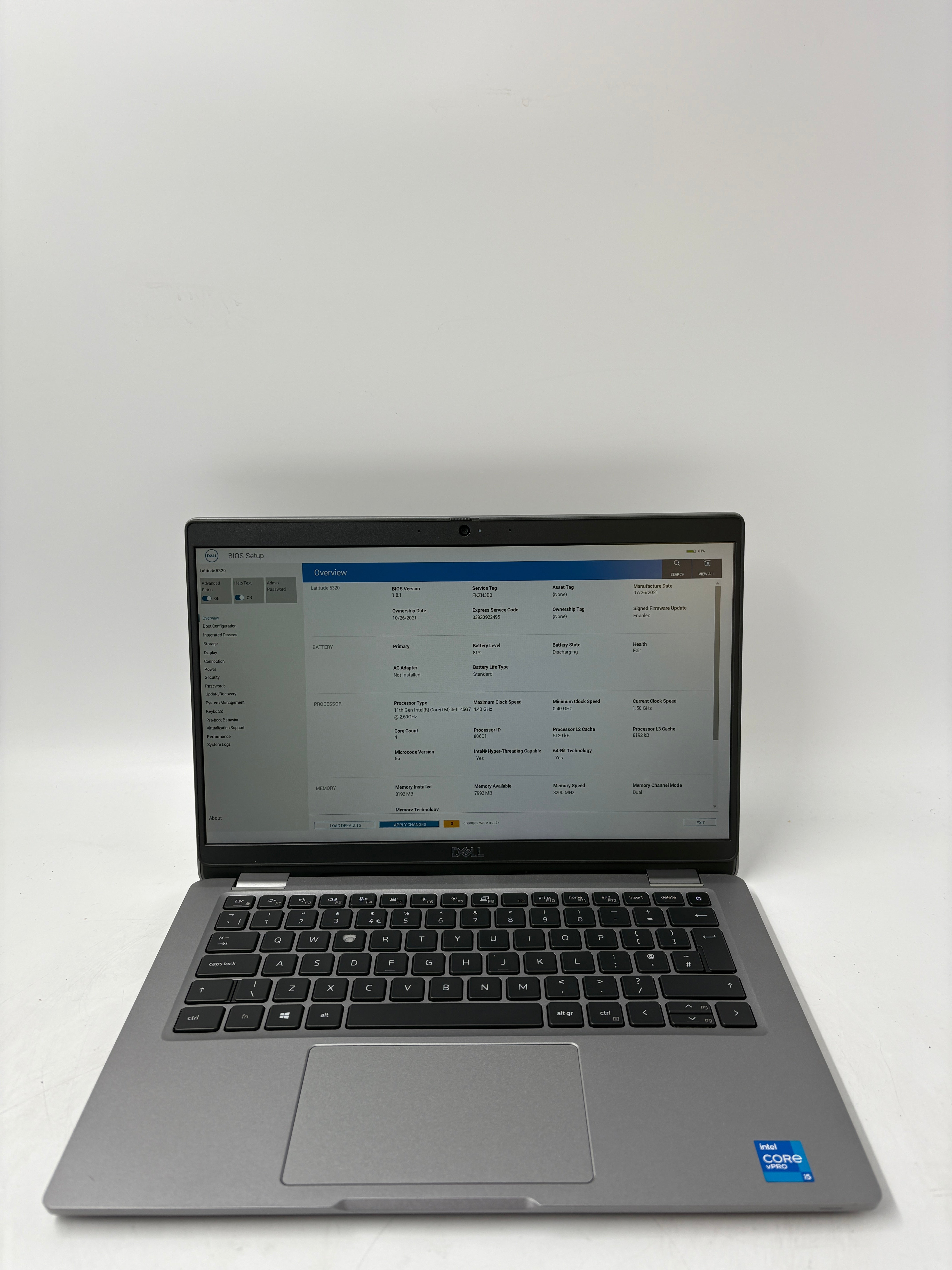 Dell Latitude 5320 13.3" Screen i5 11th Gen 8GB RAM 256GB SSD NO OS