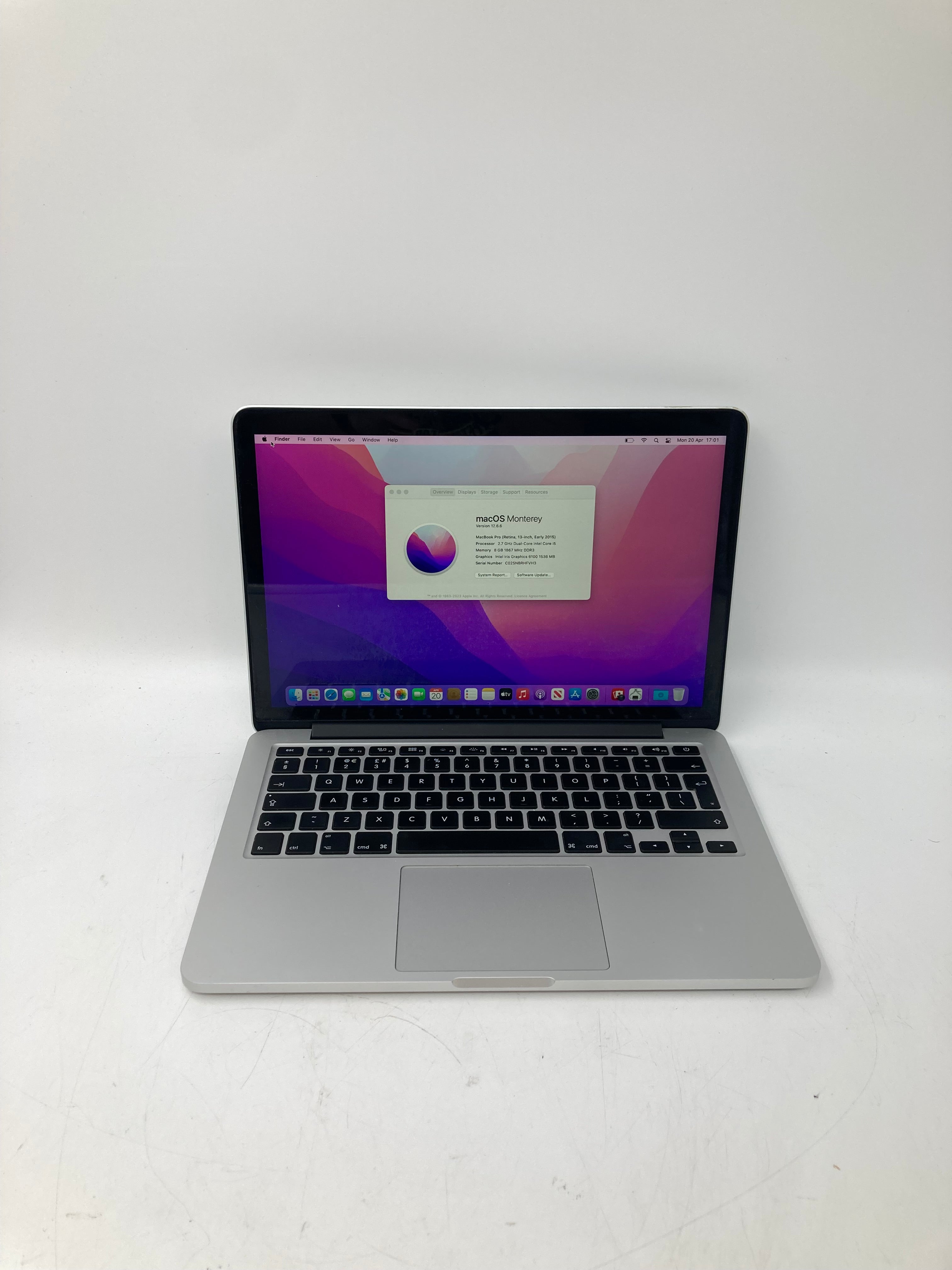 Apple Macbook Pro 2015 | 13" Retina | i5 5th Gen CPU | 8GB RAM | 128GB SSD | macOS | Grade C